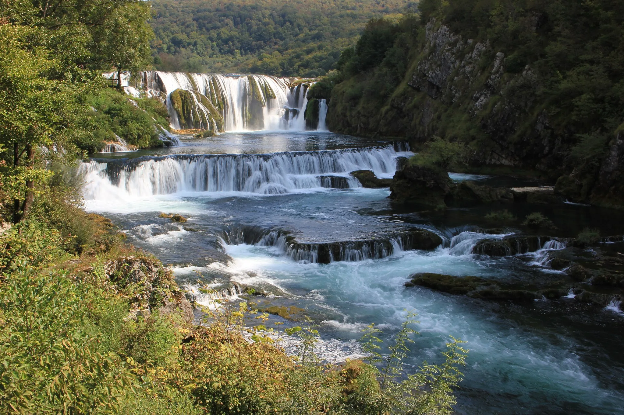 Photo showing: Wasserfall Štrbački buk an der Una südlich von Bihać.