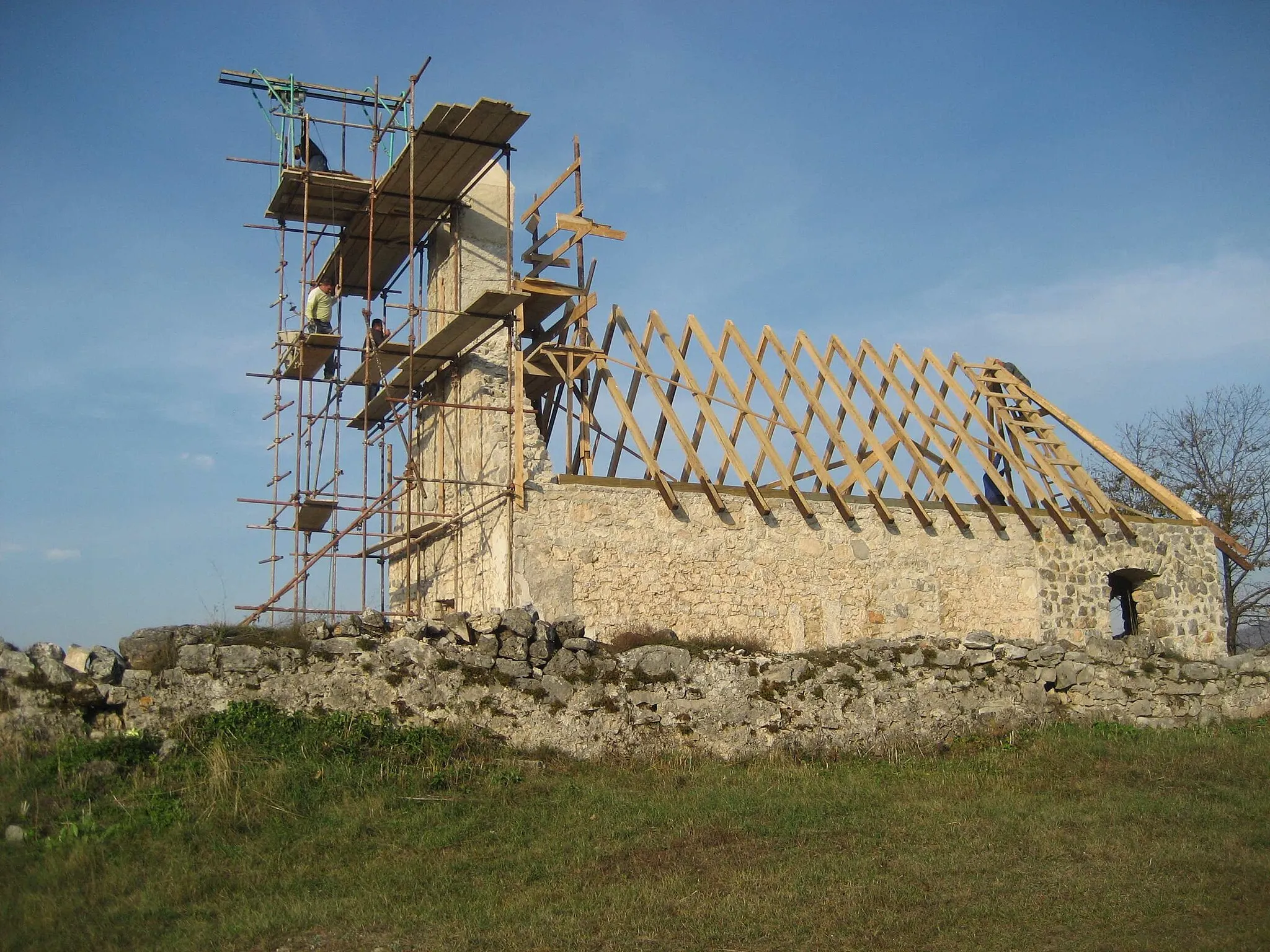 Photo showing: Reconstruction of the chapel in Saborsko