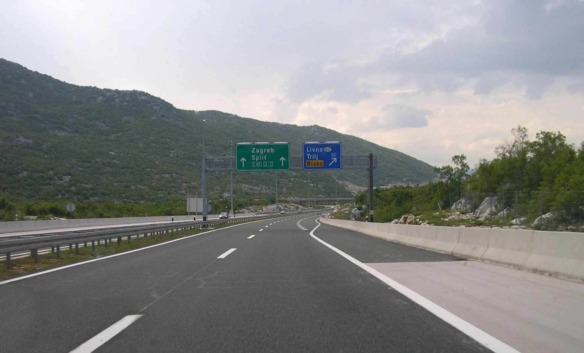 Photo showing: Bisko interchange on A1 highway in Croatia