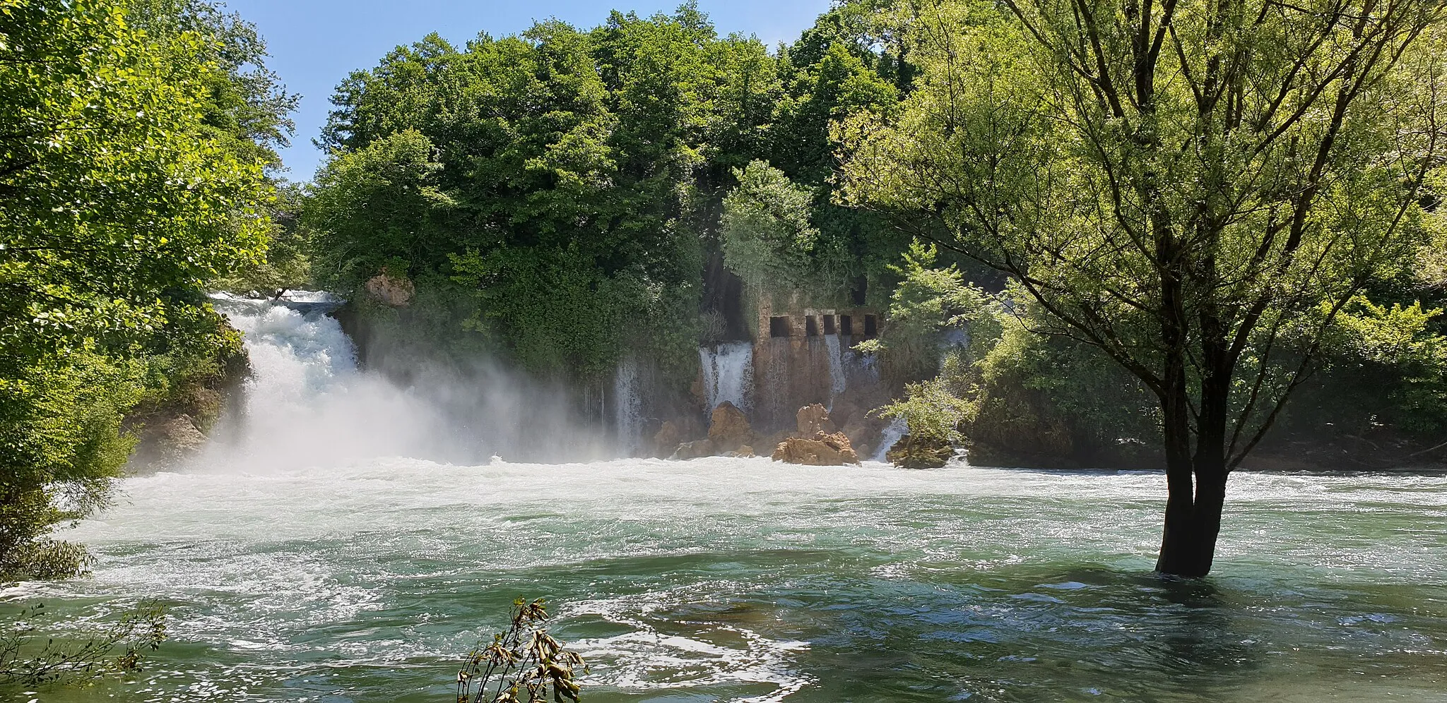 Photo showing: The first waterfall on the river Krka from the source to the estuary.