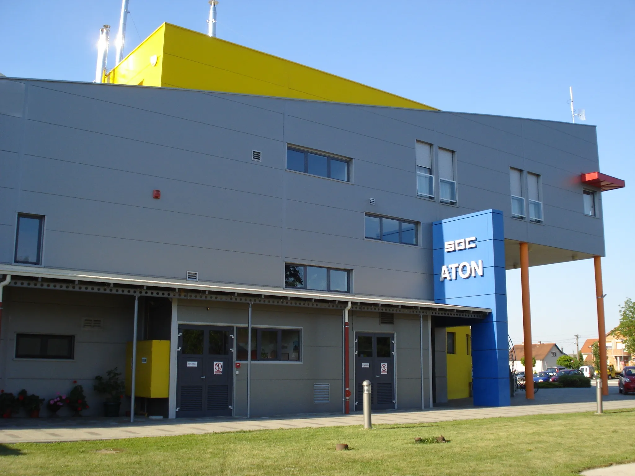 Photo showing: Aton - Croatian National Gymnastics Training Centre - Nedelišće, Medjimurje County, Croatia - entrance side