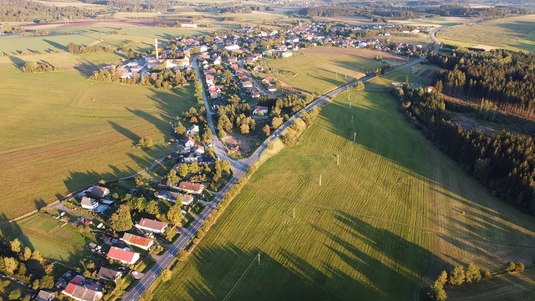 Photo showing: Aerial picture of Škrdlovice village in the Czech Republic