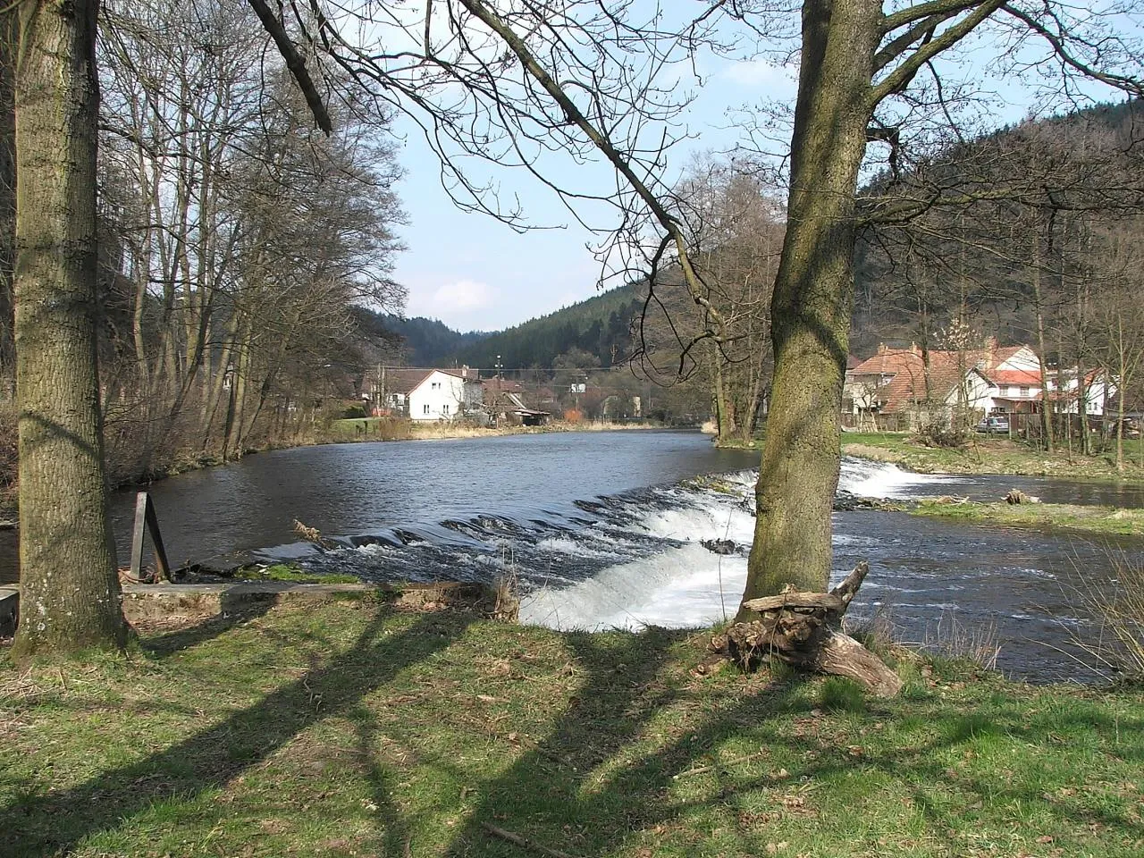 Photo showing: Svratka River in village of Koroužné, Žďár nad Sázavou District, Czech Republic