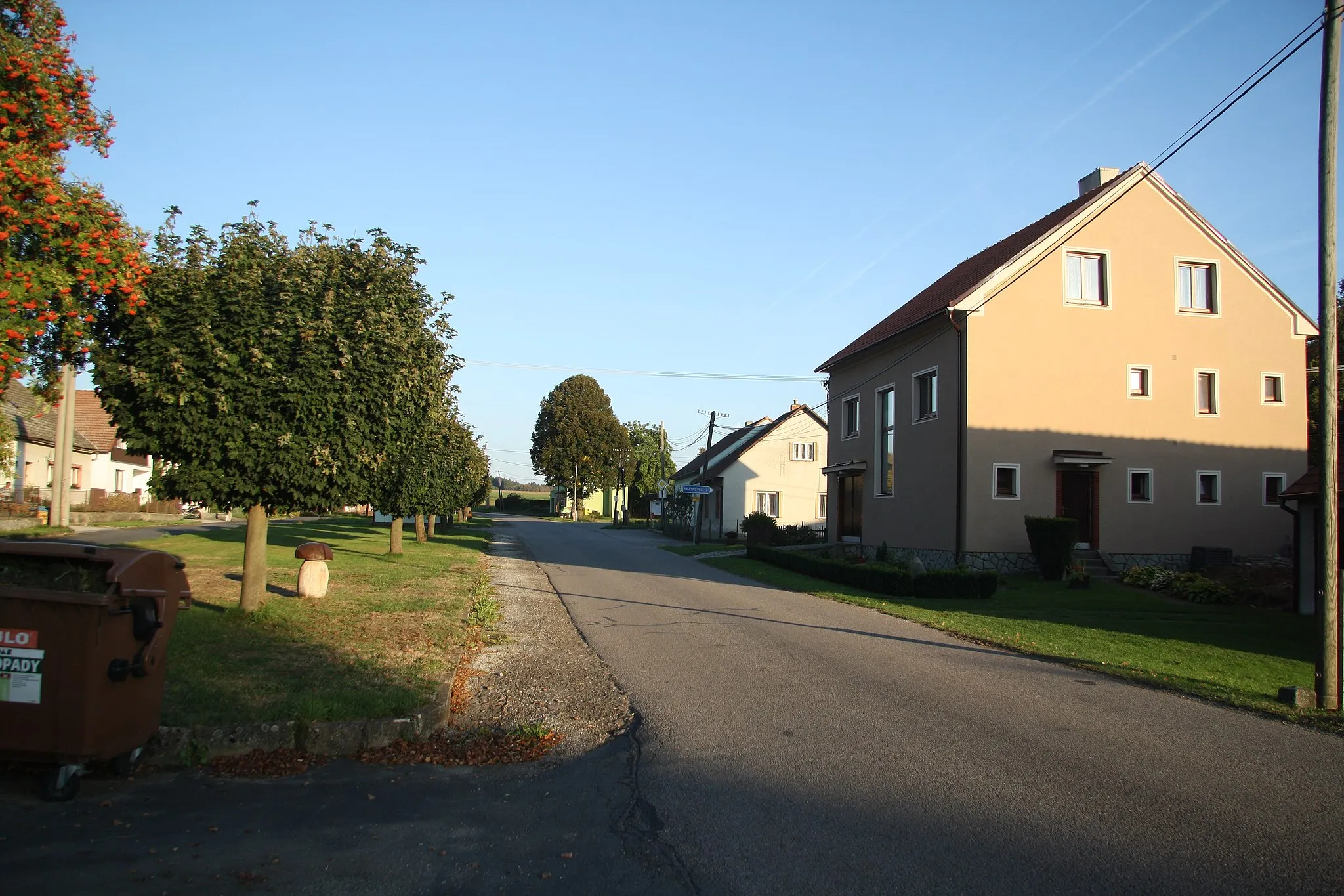 Photo showing: Road in Kněževes, Žďár nad Sázavou District.