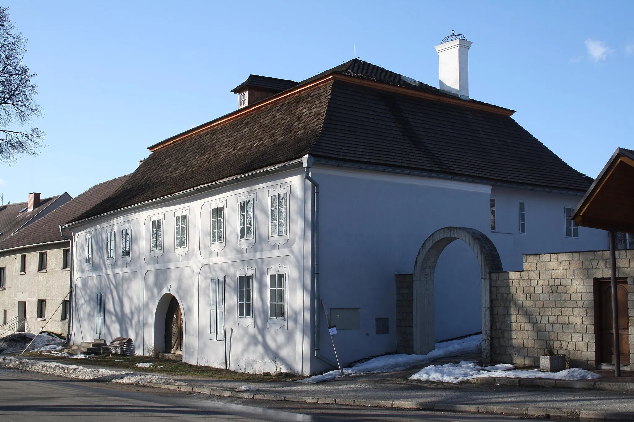 Photo showing: Reconstrued typically house in Kamenice, Jihlava District.