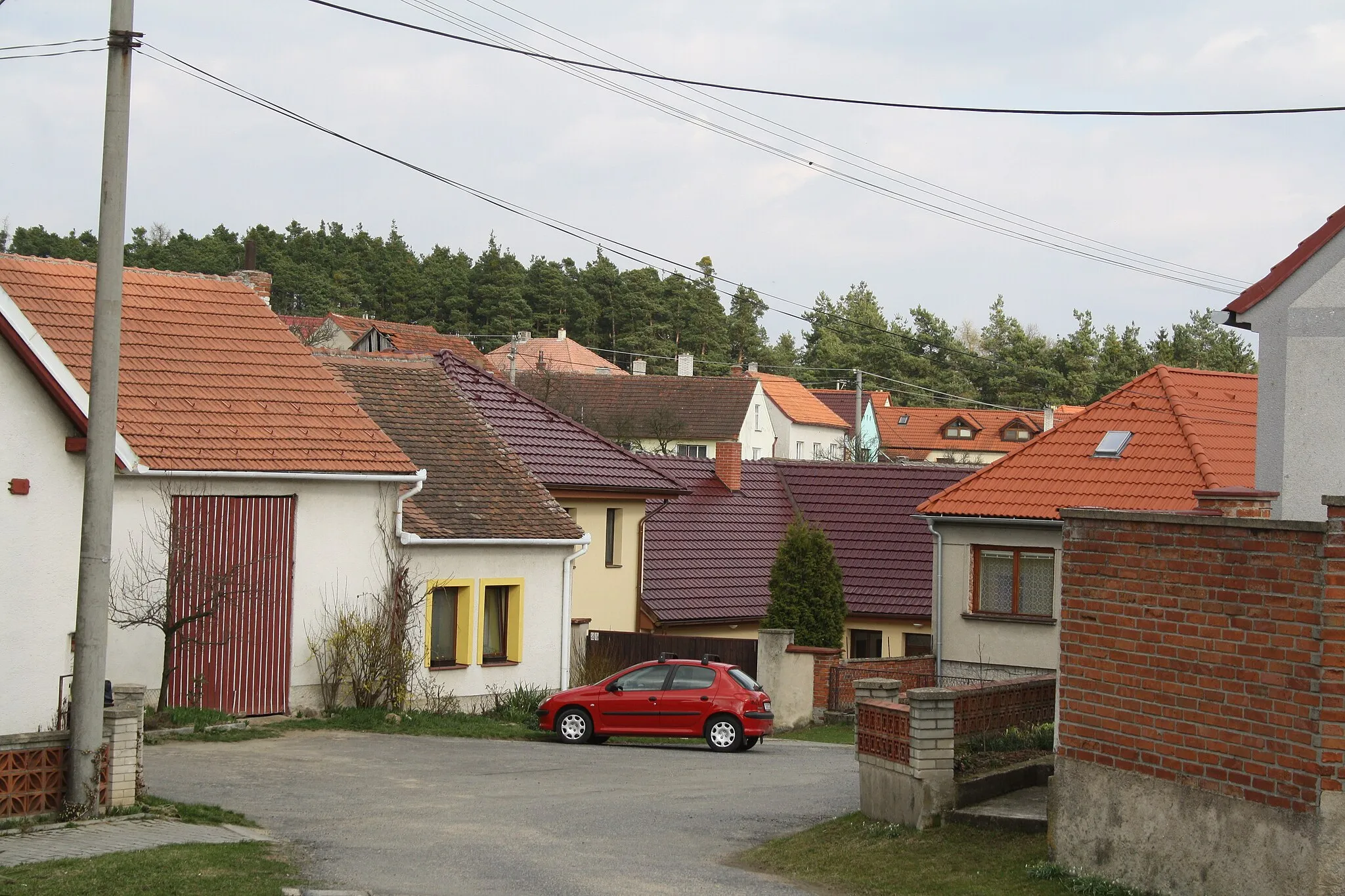 Photo showing: Houses in Stropešín, Třebíč District.