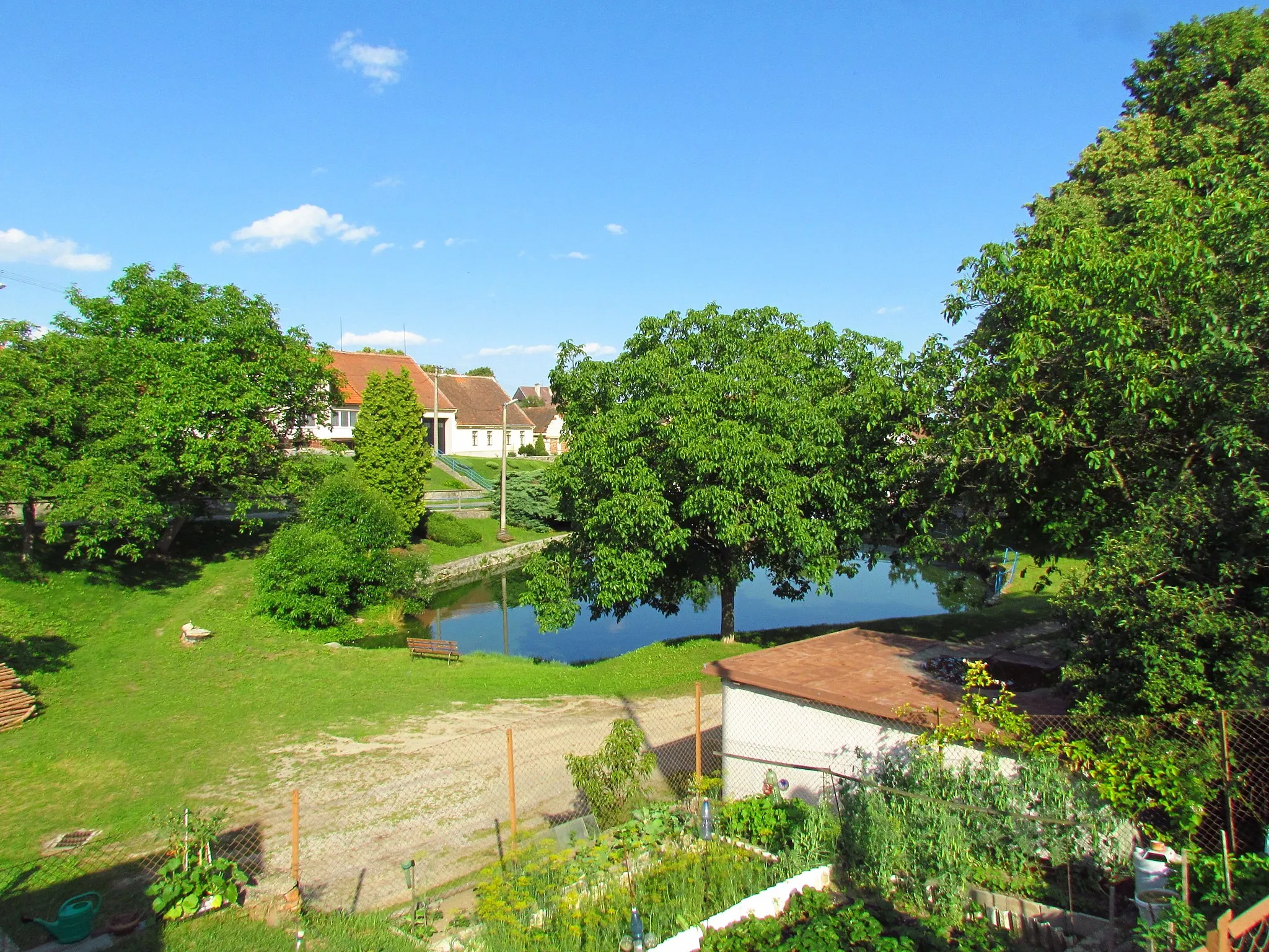 Photo showing: Center of Přešovice, Třebíč District.