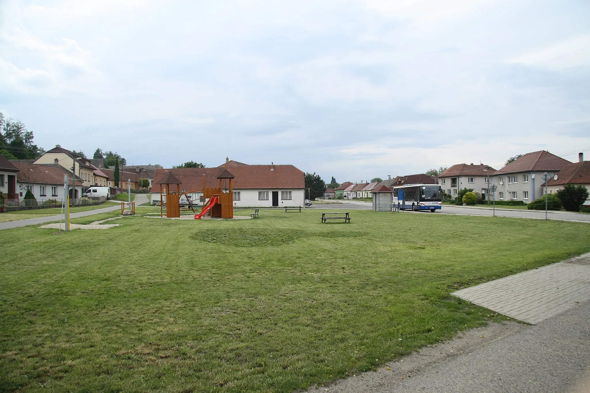 Photo showing: Center place of Pyšel, Třebíč District.