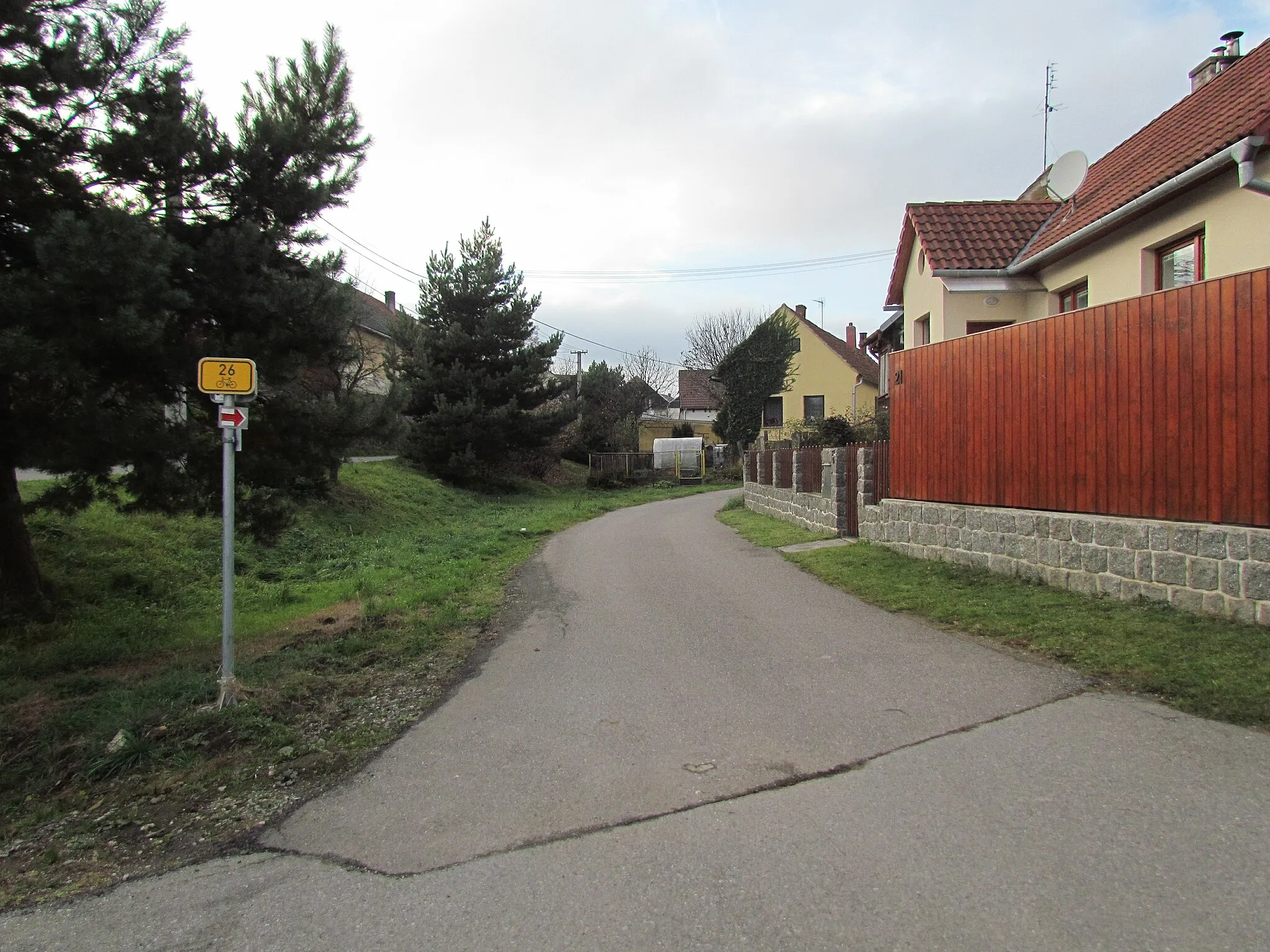 Photo showing: Bike way 26 in Petrovice, Třebíč District.
