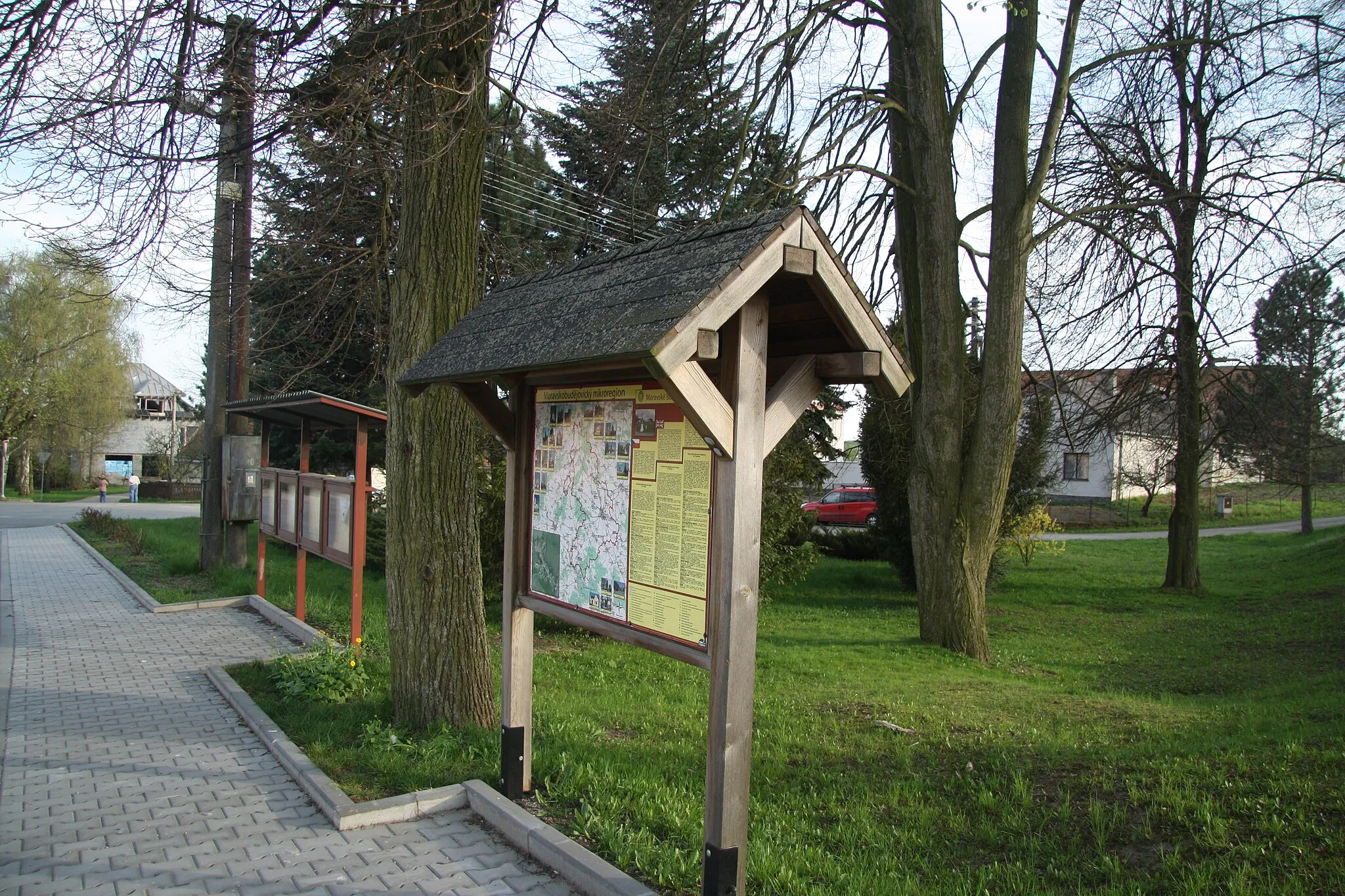 Photo showing: Sign of Moravskobudějovický microregion in Vranín, Třebíč District.