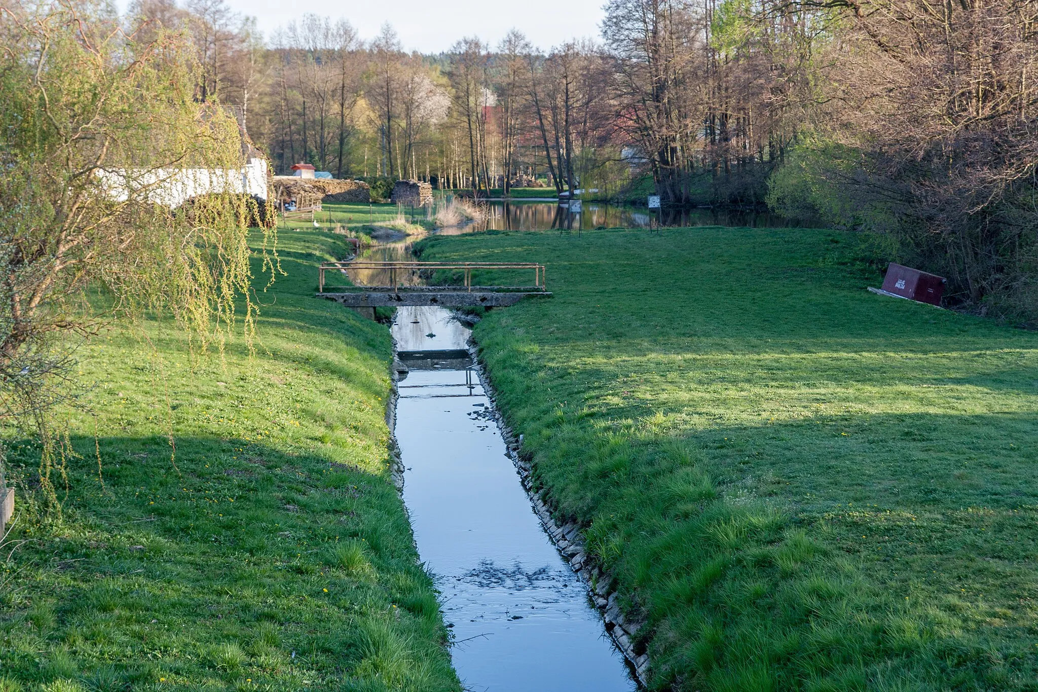 Photo showing: Zhořský potok in municipality Zhoř u Mladé Vožice, Tábor District, South Bohemian Region, Czechia