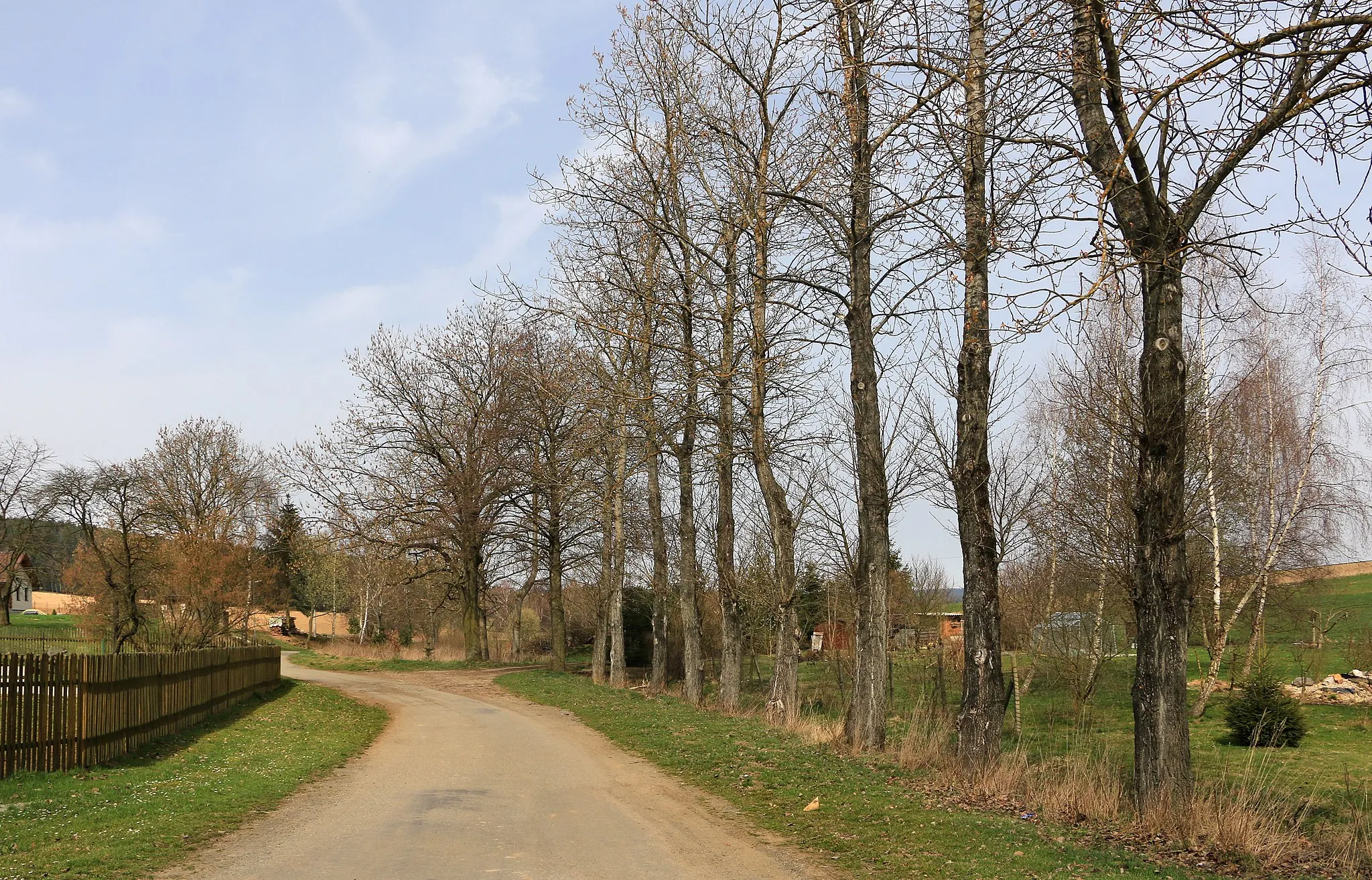 Photo showing: Side street in Psárov, Czech Republic.