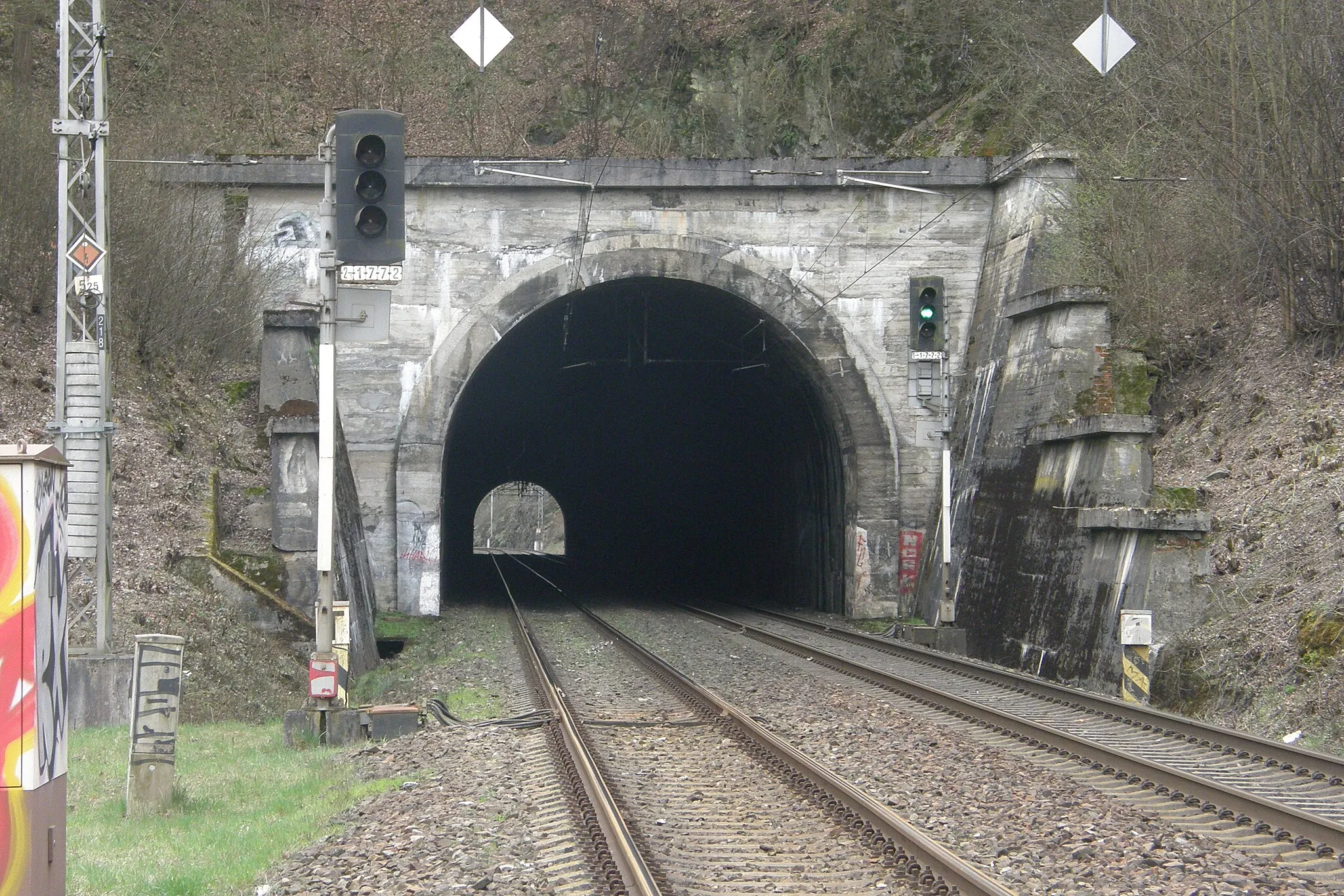 Photo showing: Pohled ze severu na Blanenský tunel na číslo 9 na trati Brno-Česká Třebová u Olešné