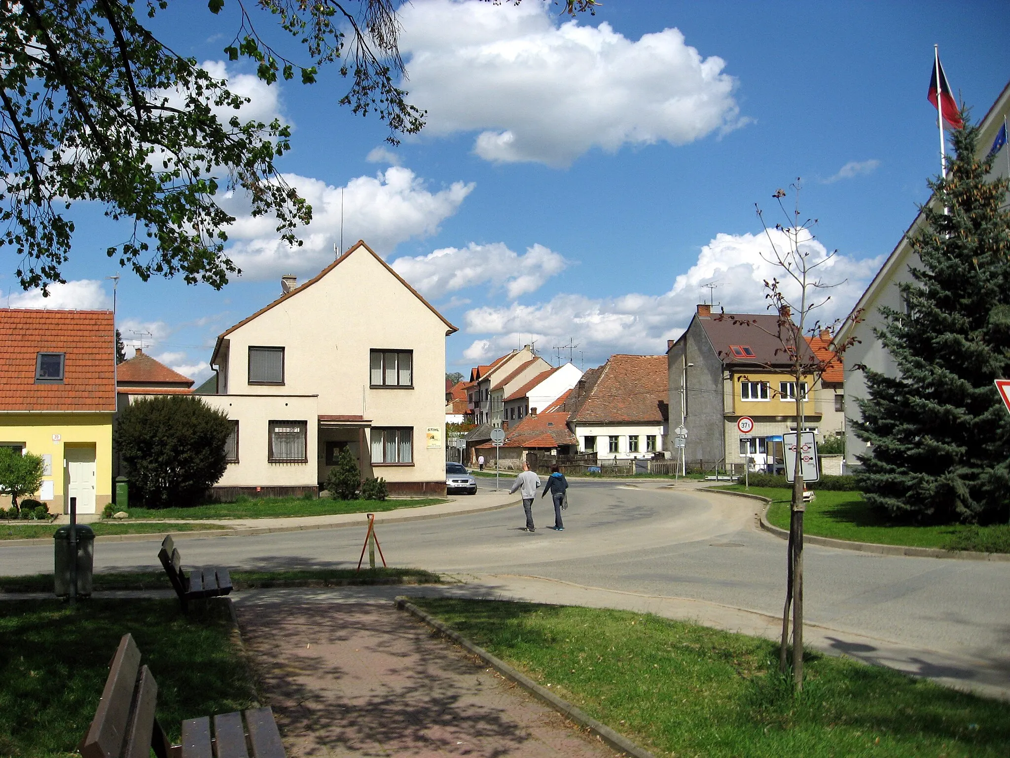 Photo showing: Střelice, cetrum obce