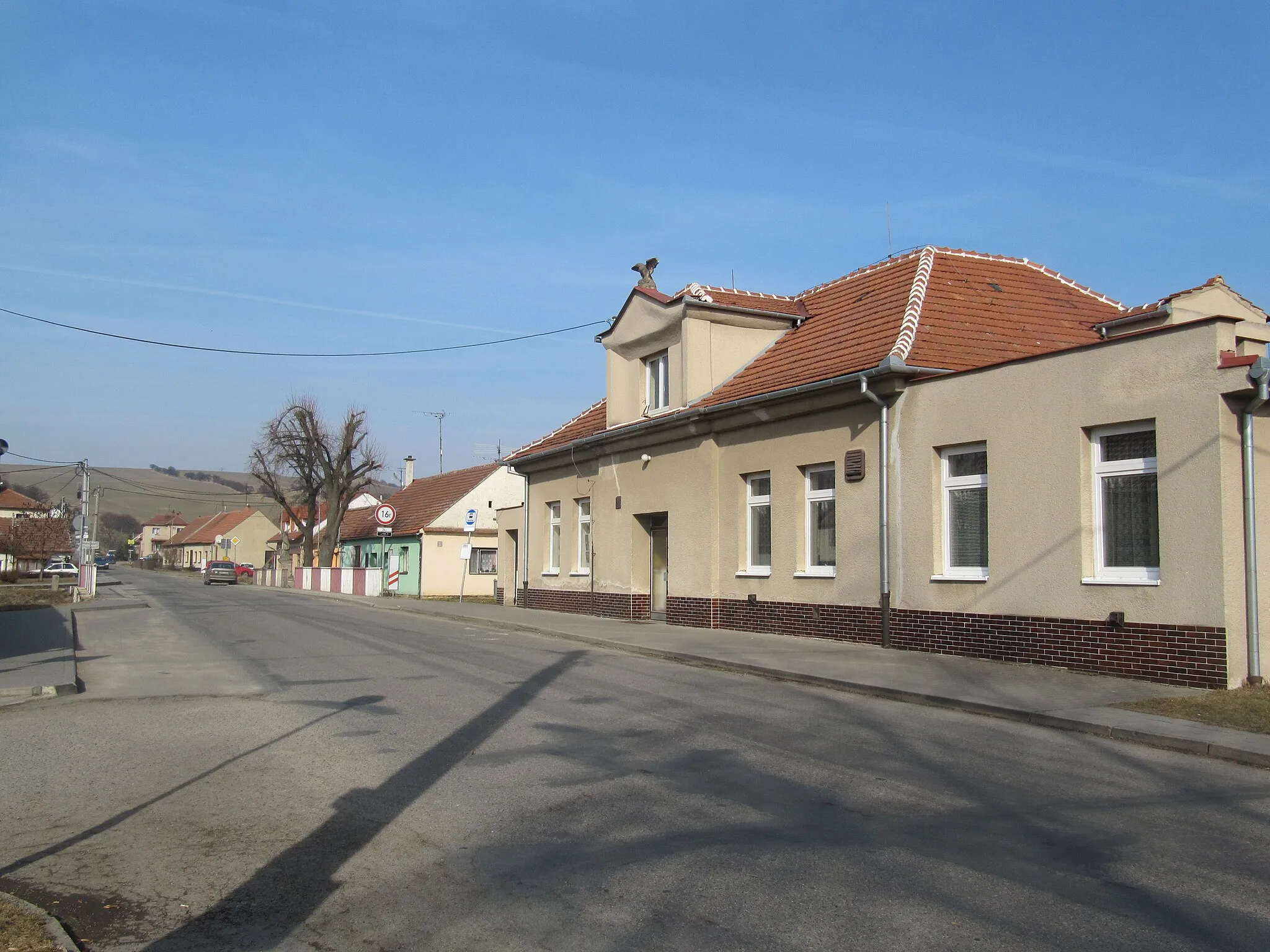 Photo showing: Křižanovice in Vyškov District, Czech Republic. Center of the village.