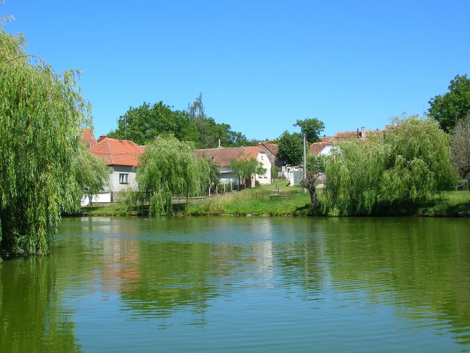 Photo showing: Jaroměřice nad Rokytnou-Boňov. Look on village fire reservoir