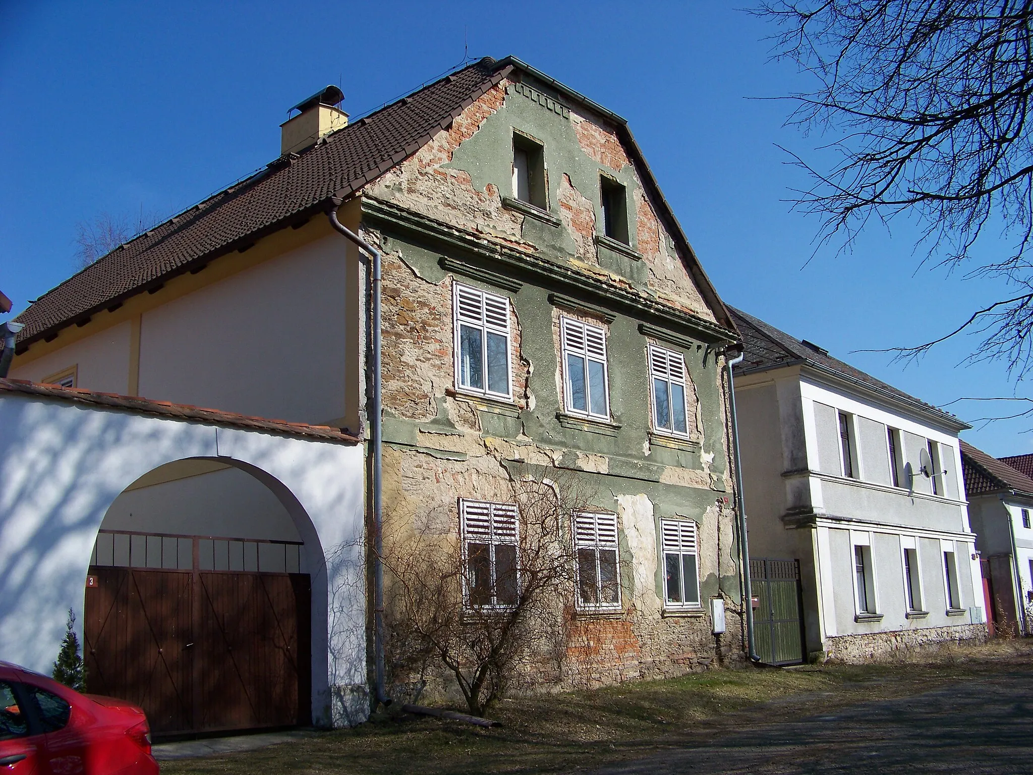 Photo showing: Malešov, Kutná Hora District, Central Bohemian Region, the Czech Republic. Žižkovo náměstí, house No. 4, 5.
