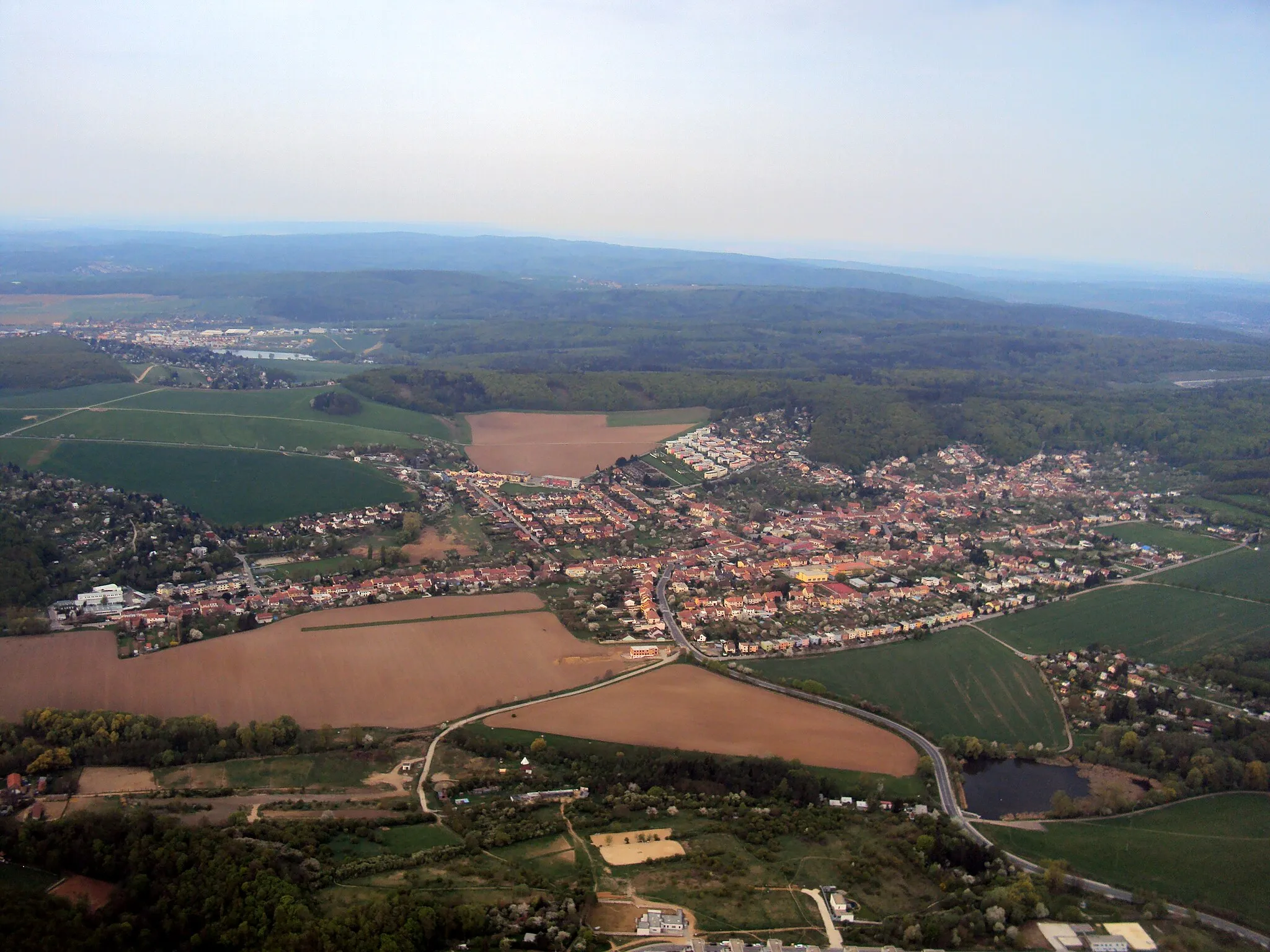 Photo showing: Letecký pohled na Žebětín