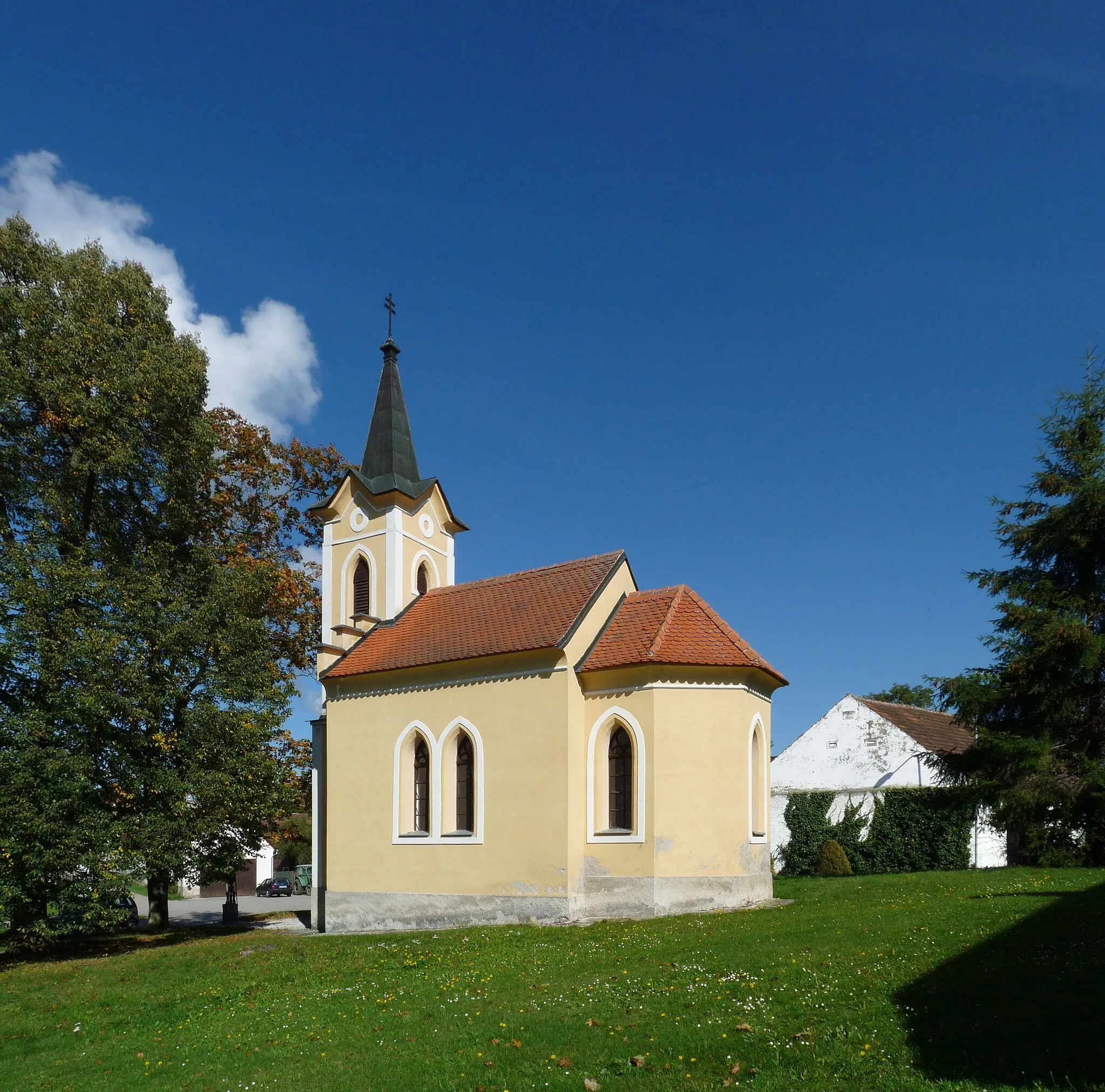 Photo showing: Chapel of Saint Procopius in the village of Kočín, České Budějovice District, South Bohemian Region, Czech Republic.