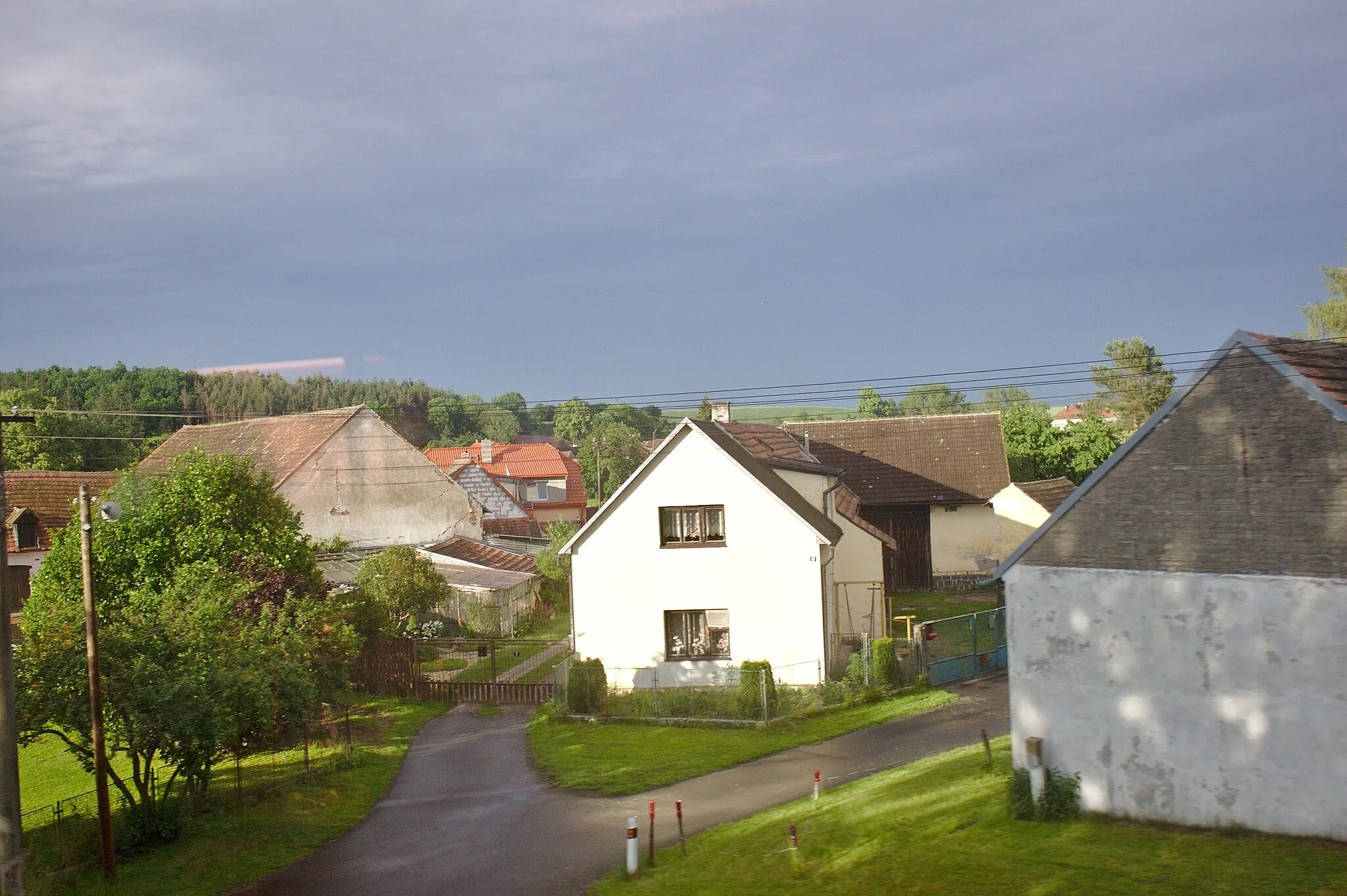 Photo showing: Buildings in the village of Myslín, South Bohemian Region, CZ