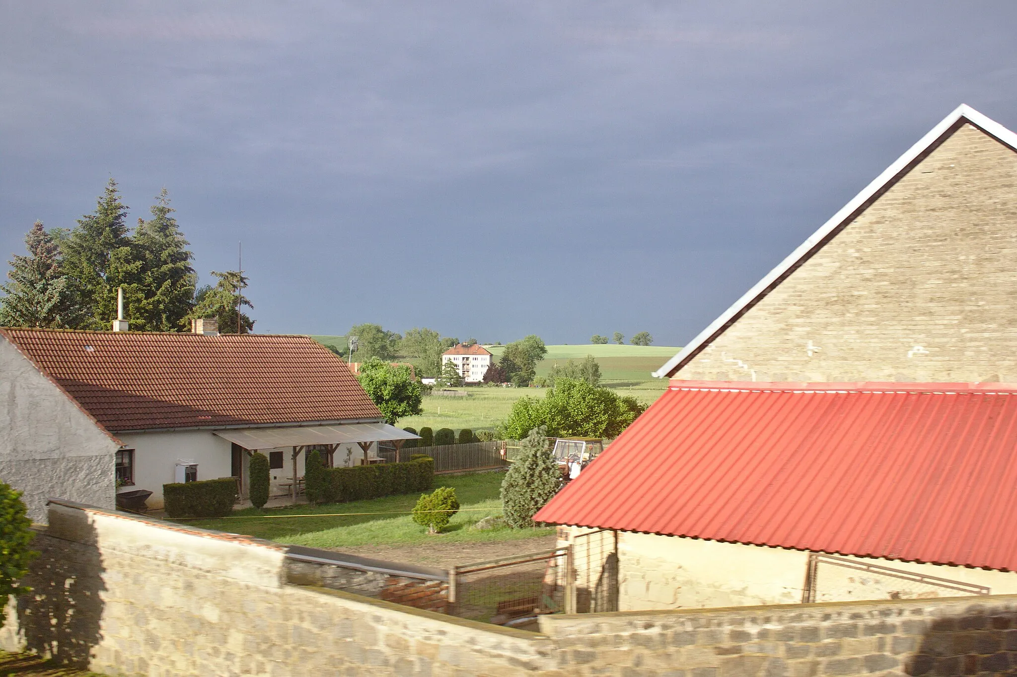 Photo showing: Buildings in the village of Myslín, South Bohemian Region, CZ