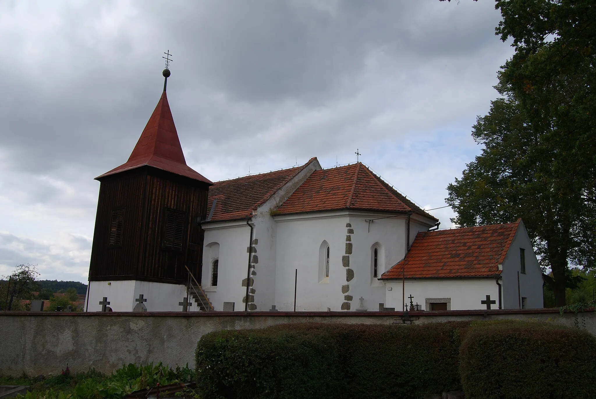 Photo showing: Church of Saint Bartoloměj in Kocelovice village in Strakonice District. Czech Republic.