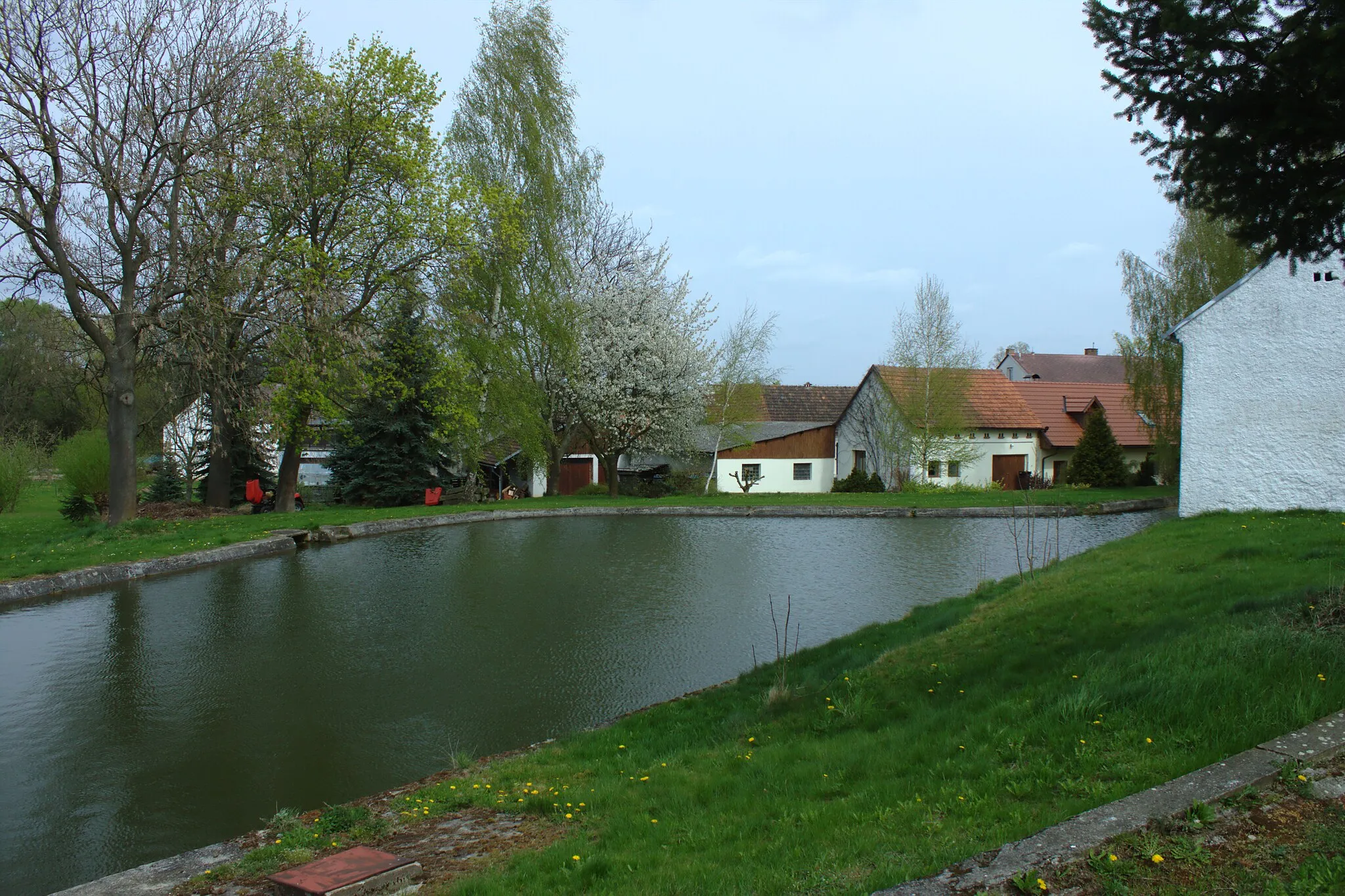 Photo showing: A pond at the southern edge of the village of Hříchovice, Plzeň Region, CZ