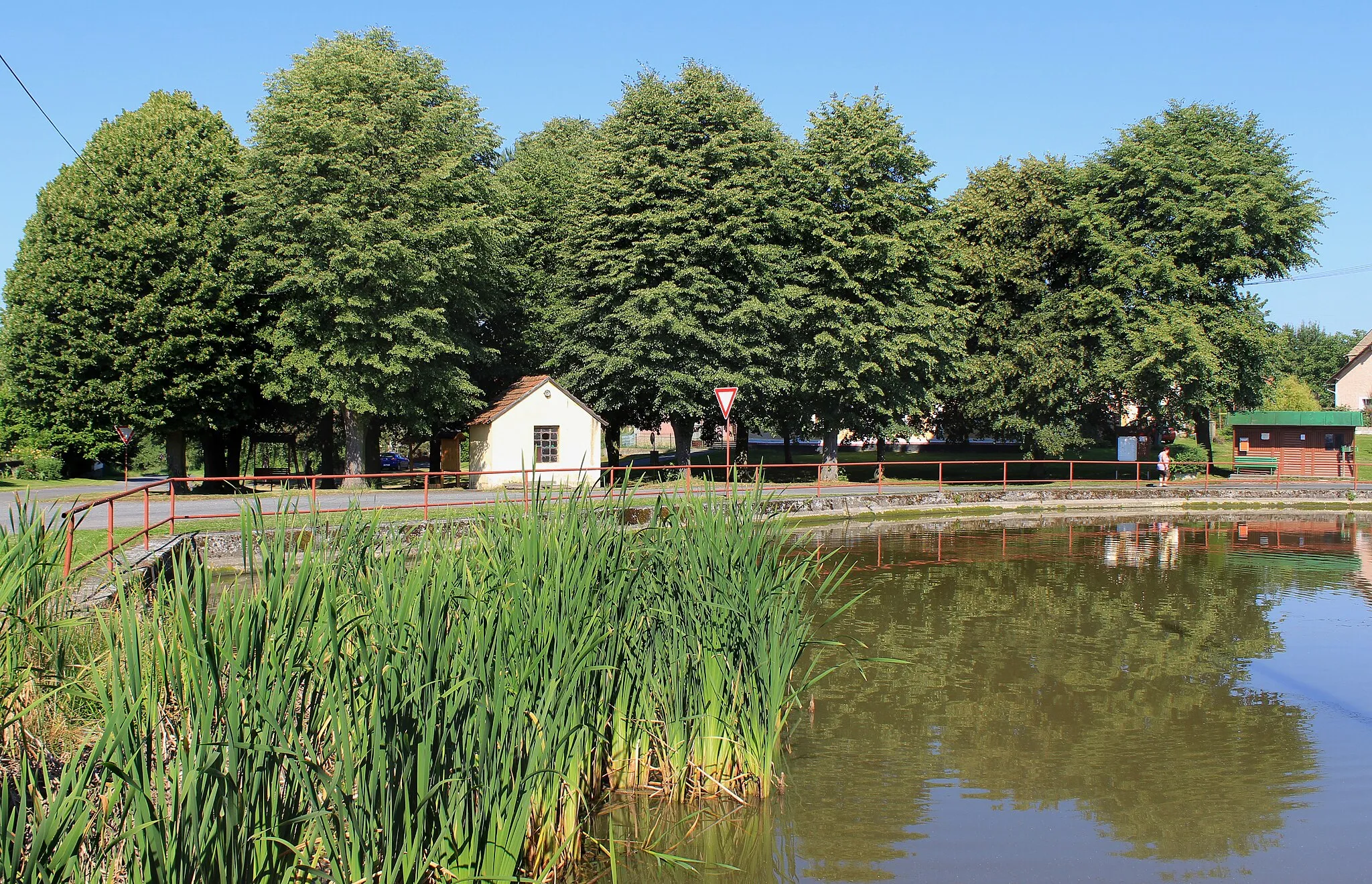 Photo showing: Common pond in Doubrava, part of Puclice, Czech Republic.