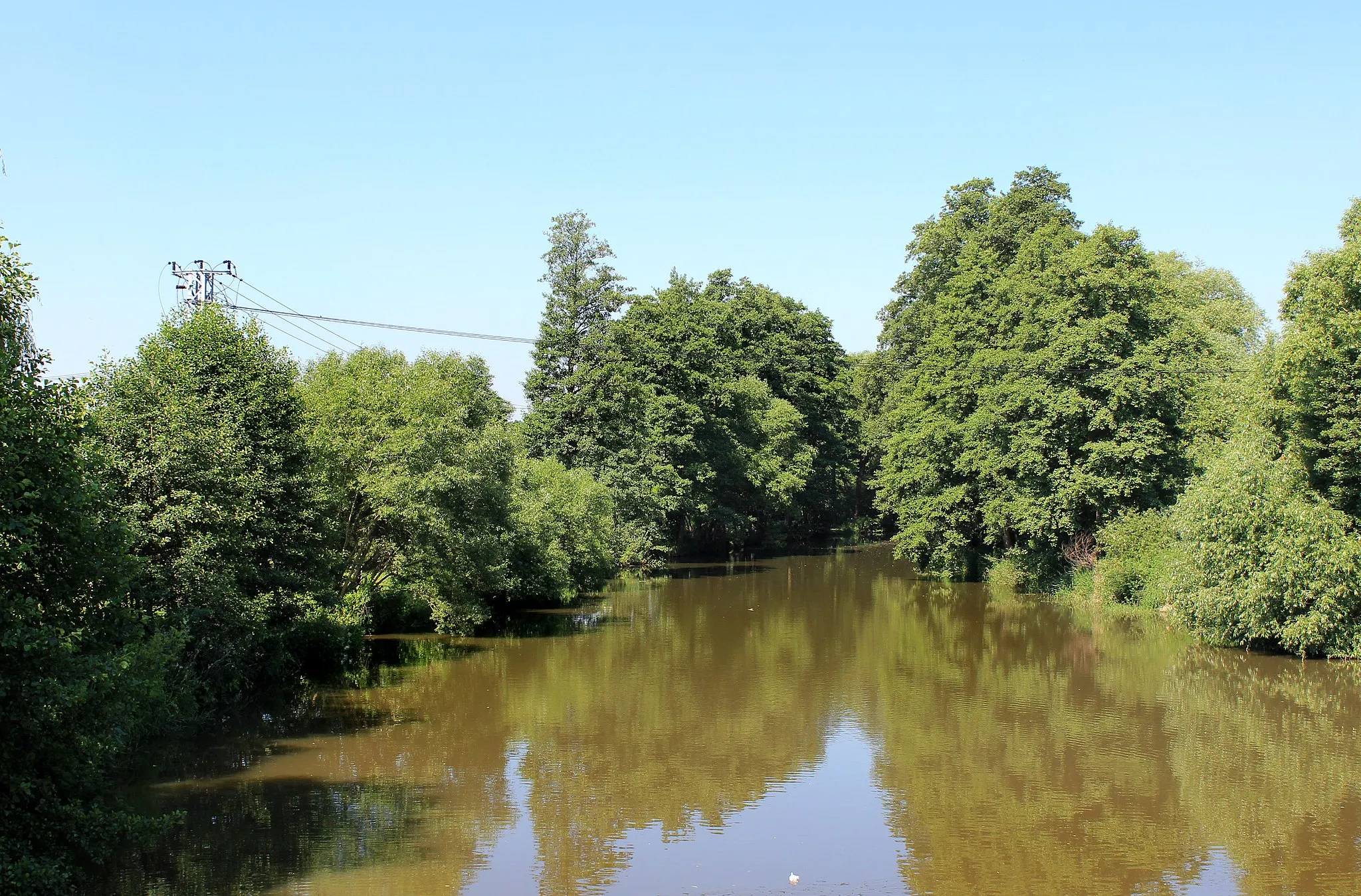 Photo showing: Radbuza river in Horšovský Týn, Czech Republic.