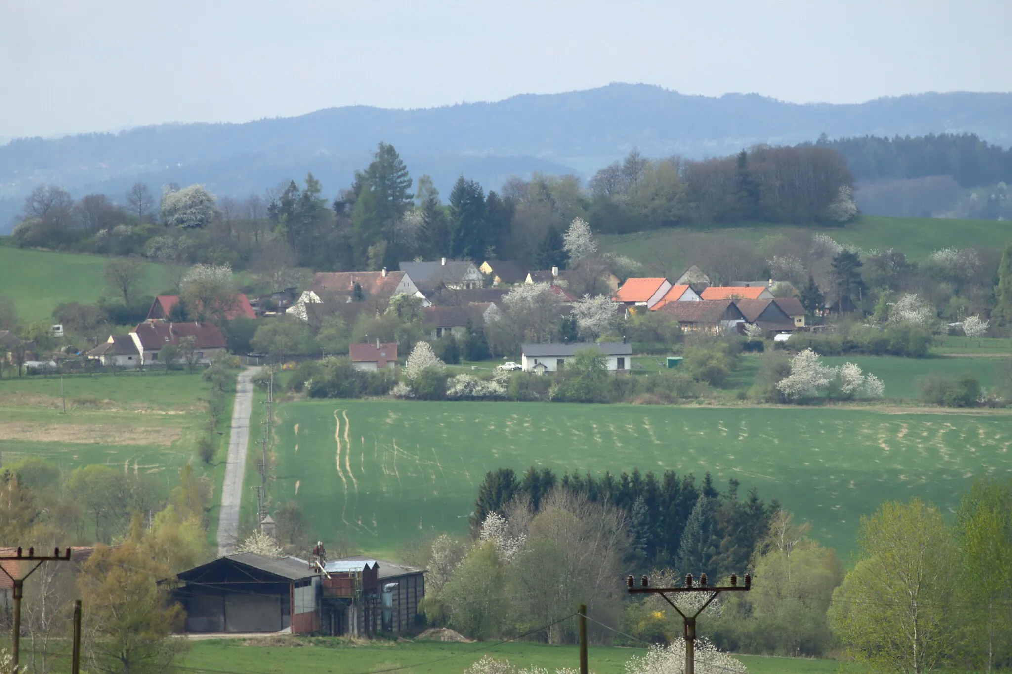 Photo showing: The village of Mečkov from north, Plzeň Region, CZ