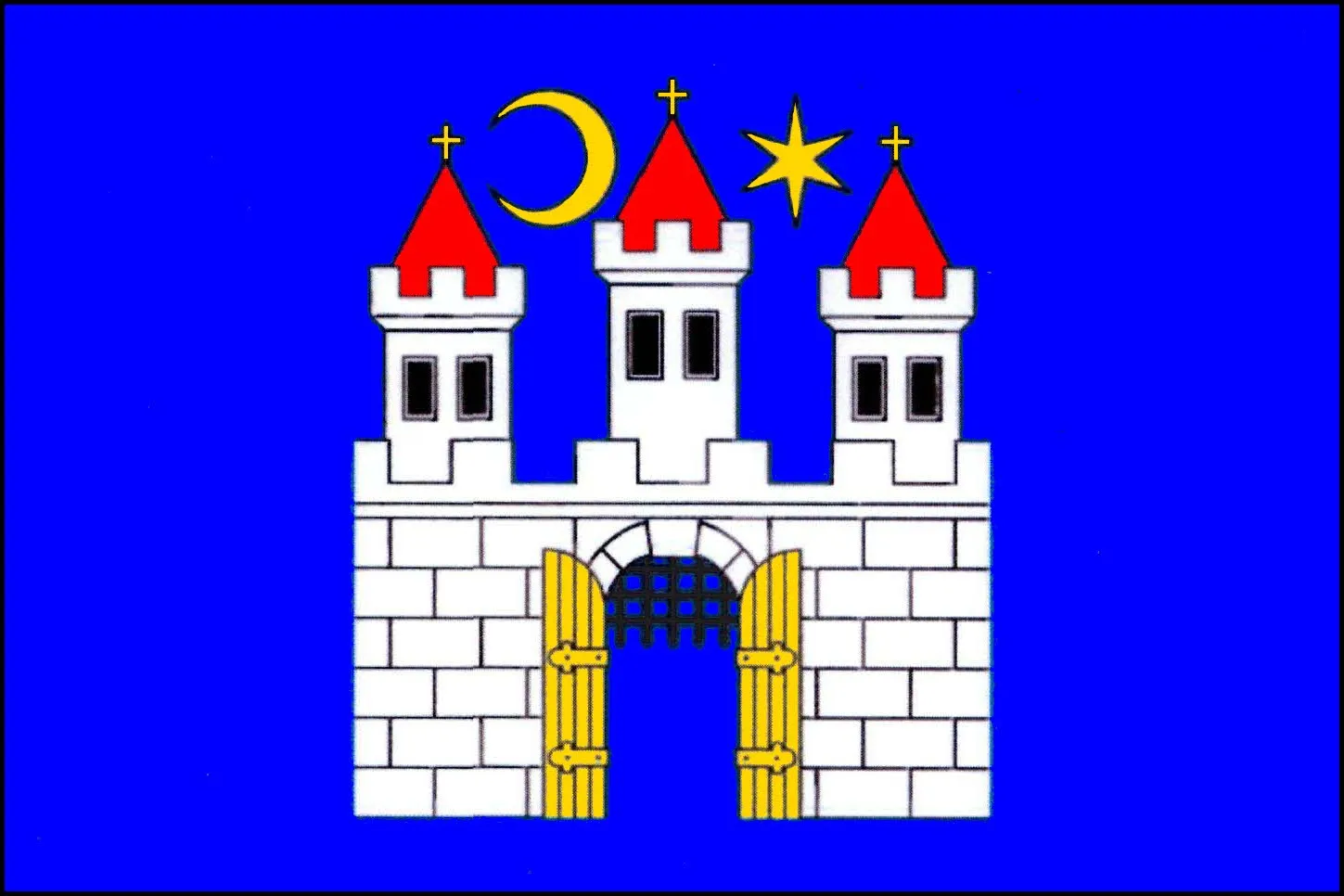 Photo showing: Municipal flag of Blovice town, Plzeň-South District, Czech Republic.