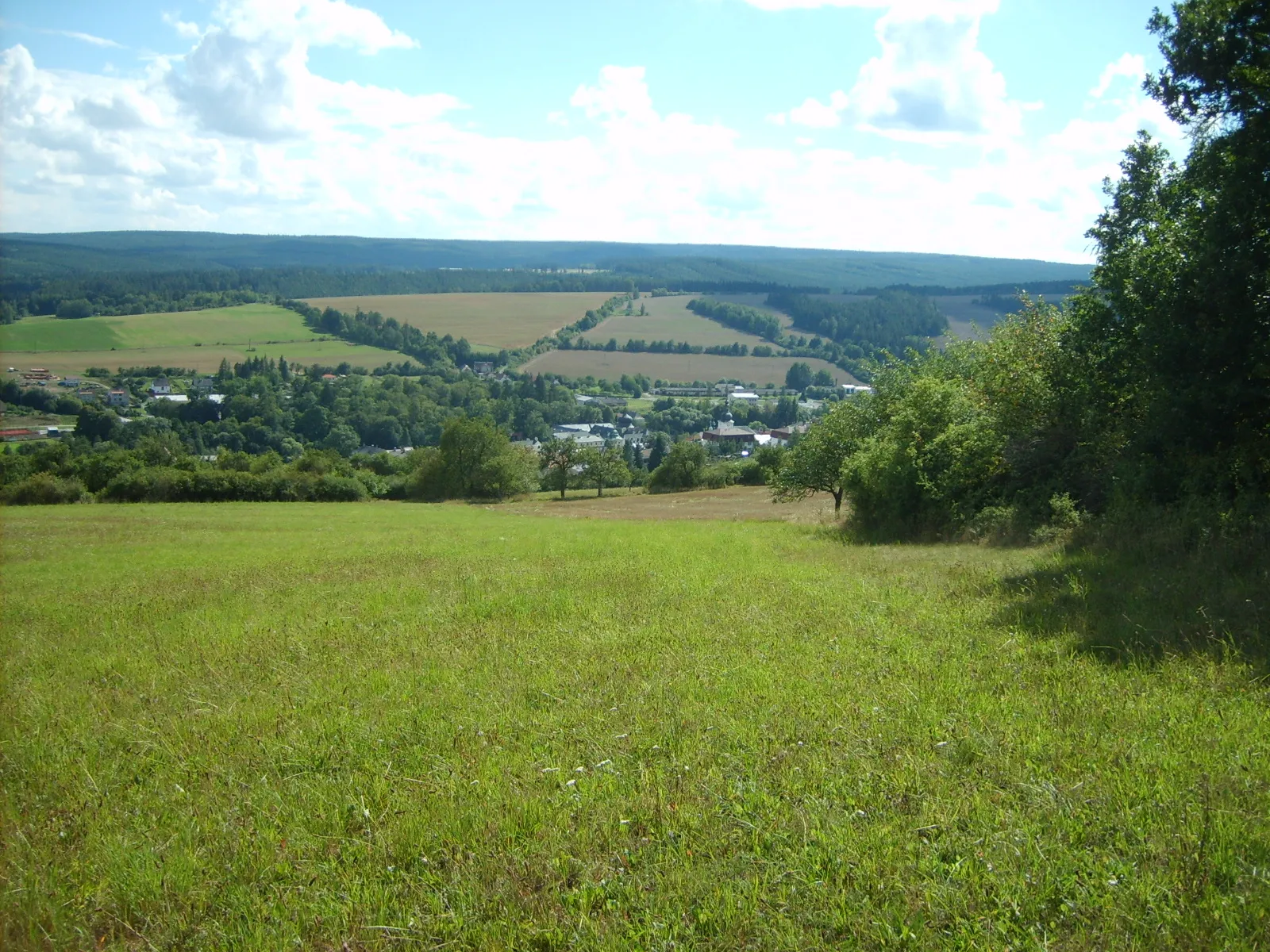 Photo showing: View from Chlumská hora to Manětín town