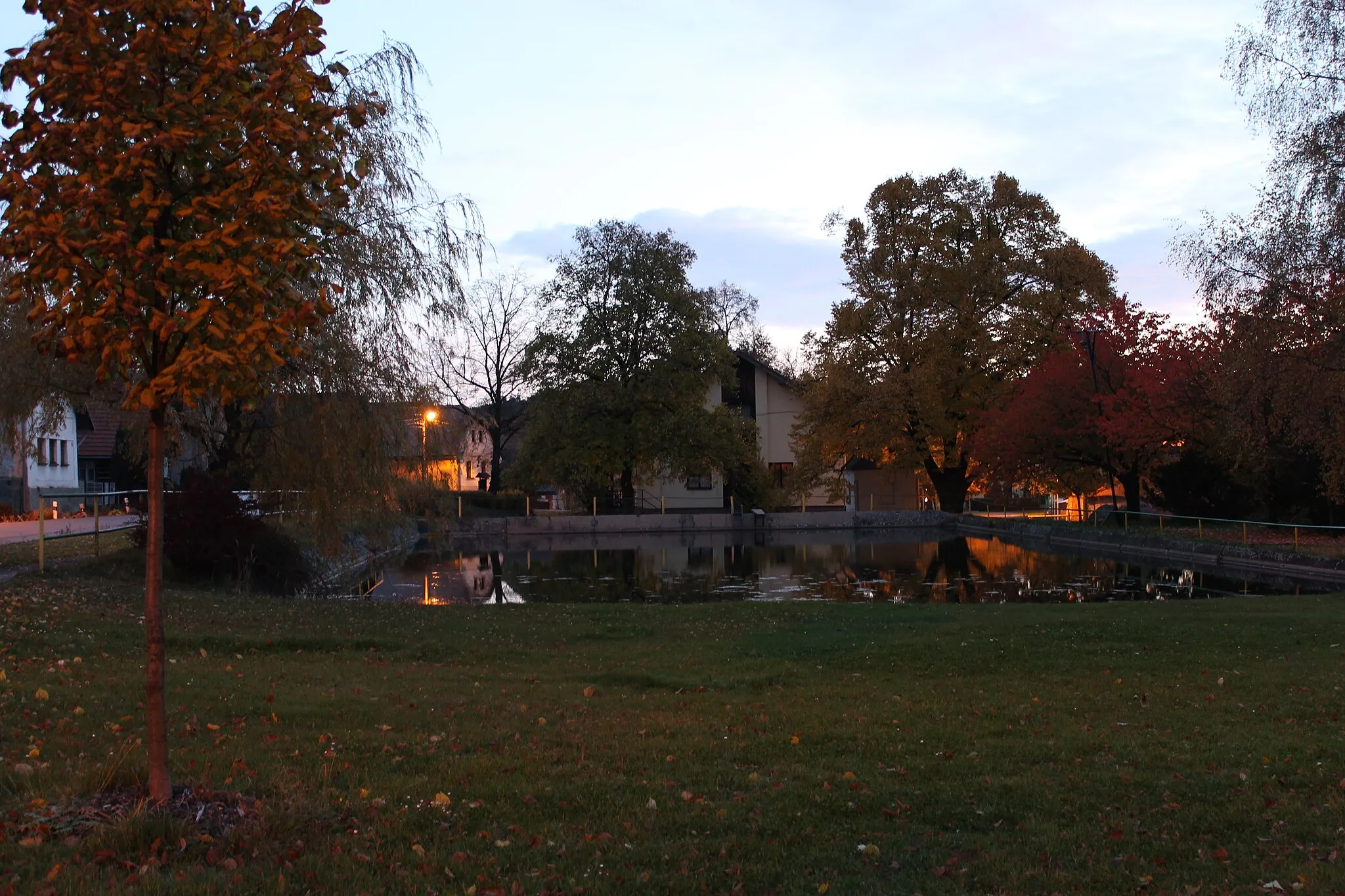 Photo showing: Village green in Vejvanov