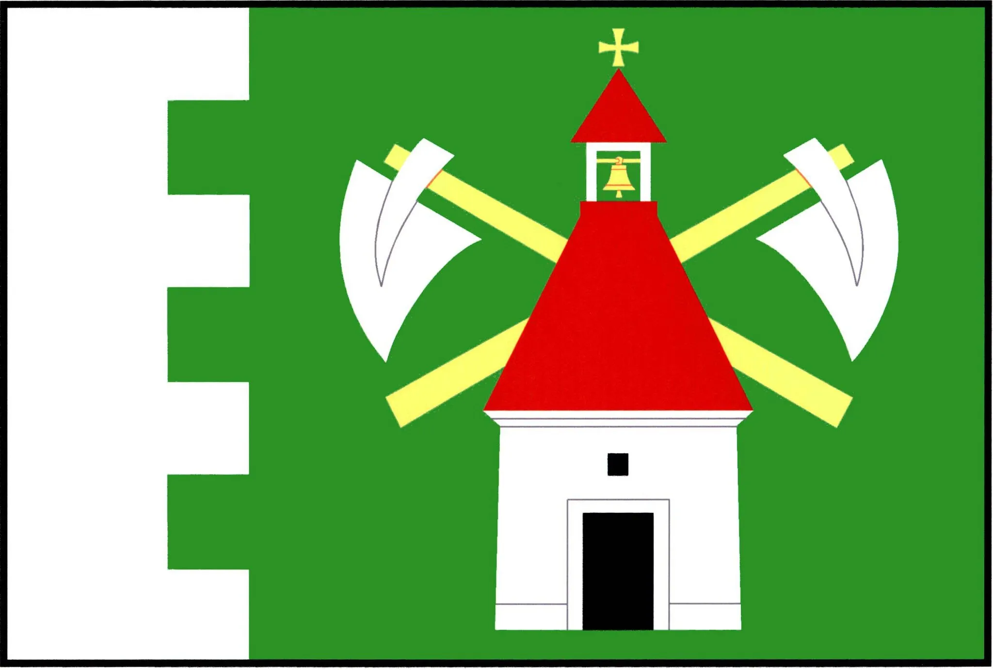 Photo showing: Flag of Kakejcov municipality, Rokycany District, Czech Republic.