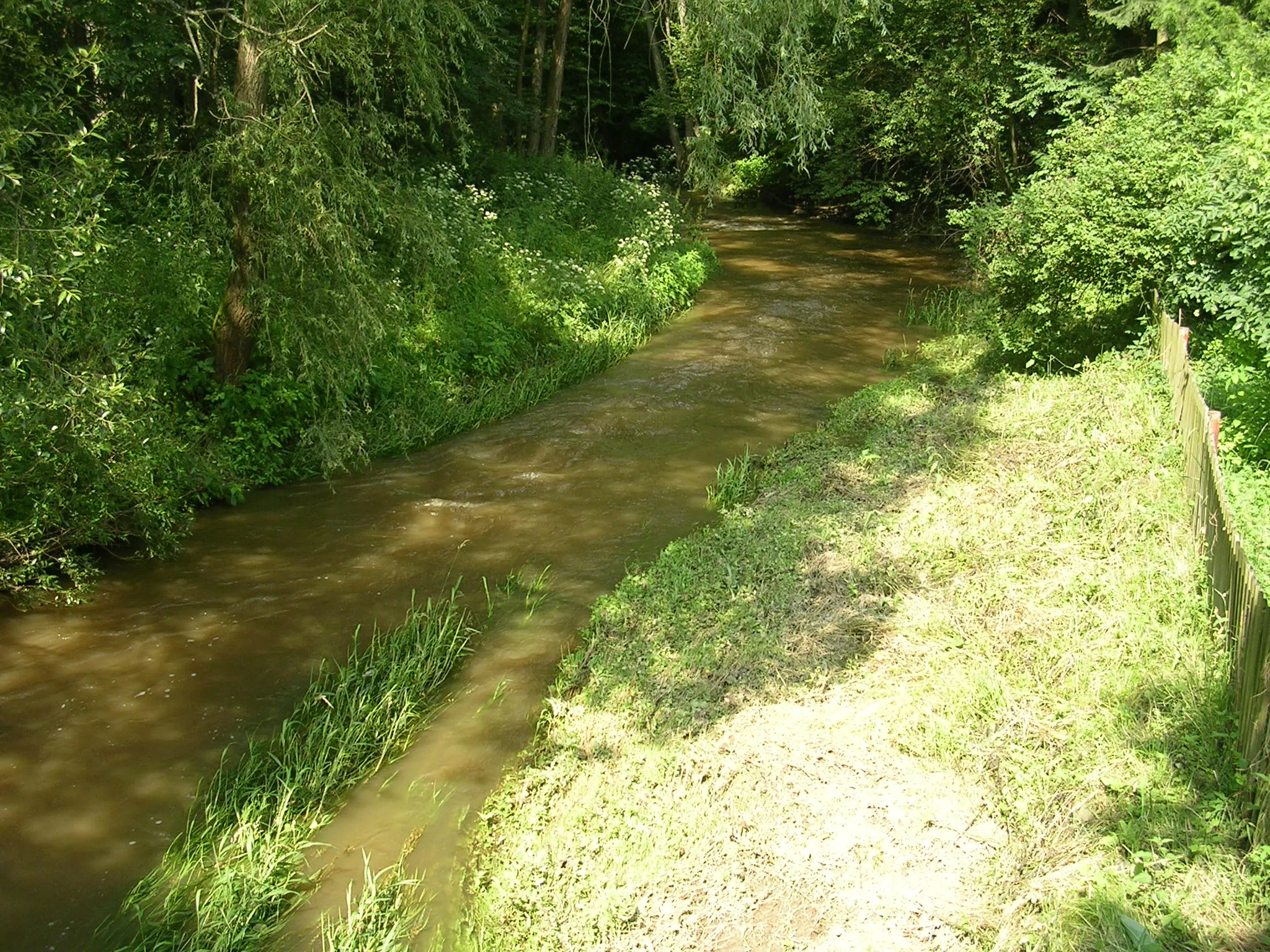 Photo showing: Krásná Hora nad Vltavou-Smrčí, Příbram District, Central Bohemian Region, the Czech Republic. Brzina River.