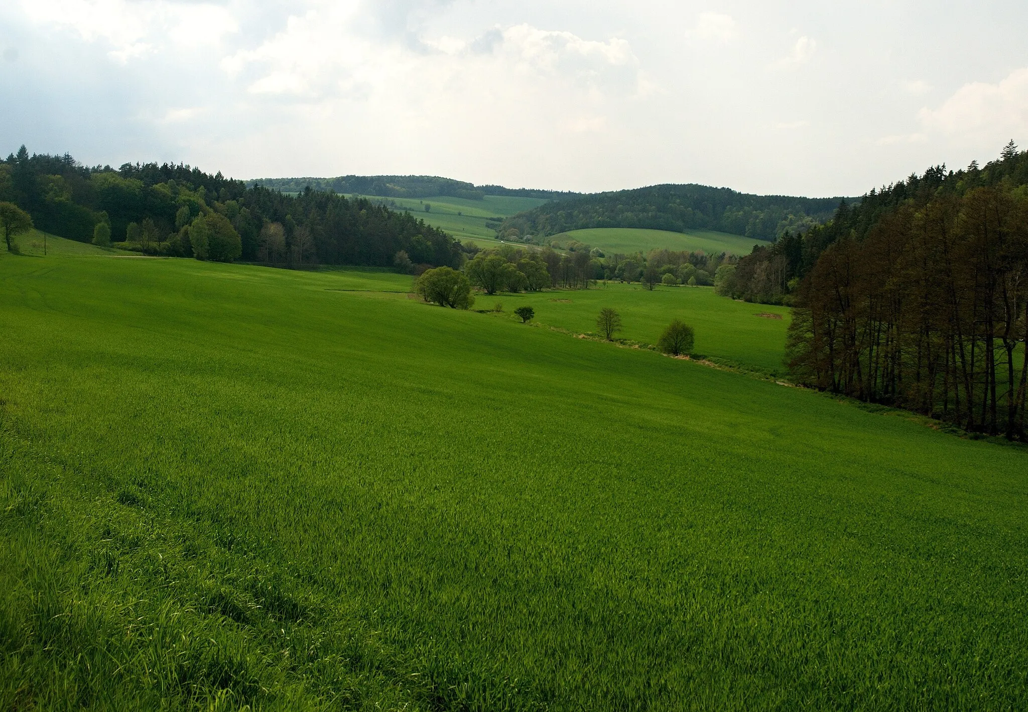 Photo showing: This file was created as a part of the photographic program of Wikimedia Czech Republic. Project: Foto českých obcí The program supports Wikimedia Commons photographers in the Czech Republic.

údolí, ve kterém leží Přísednice