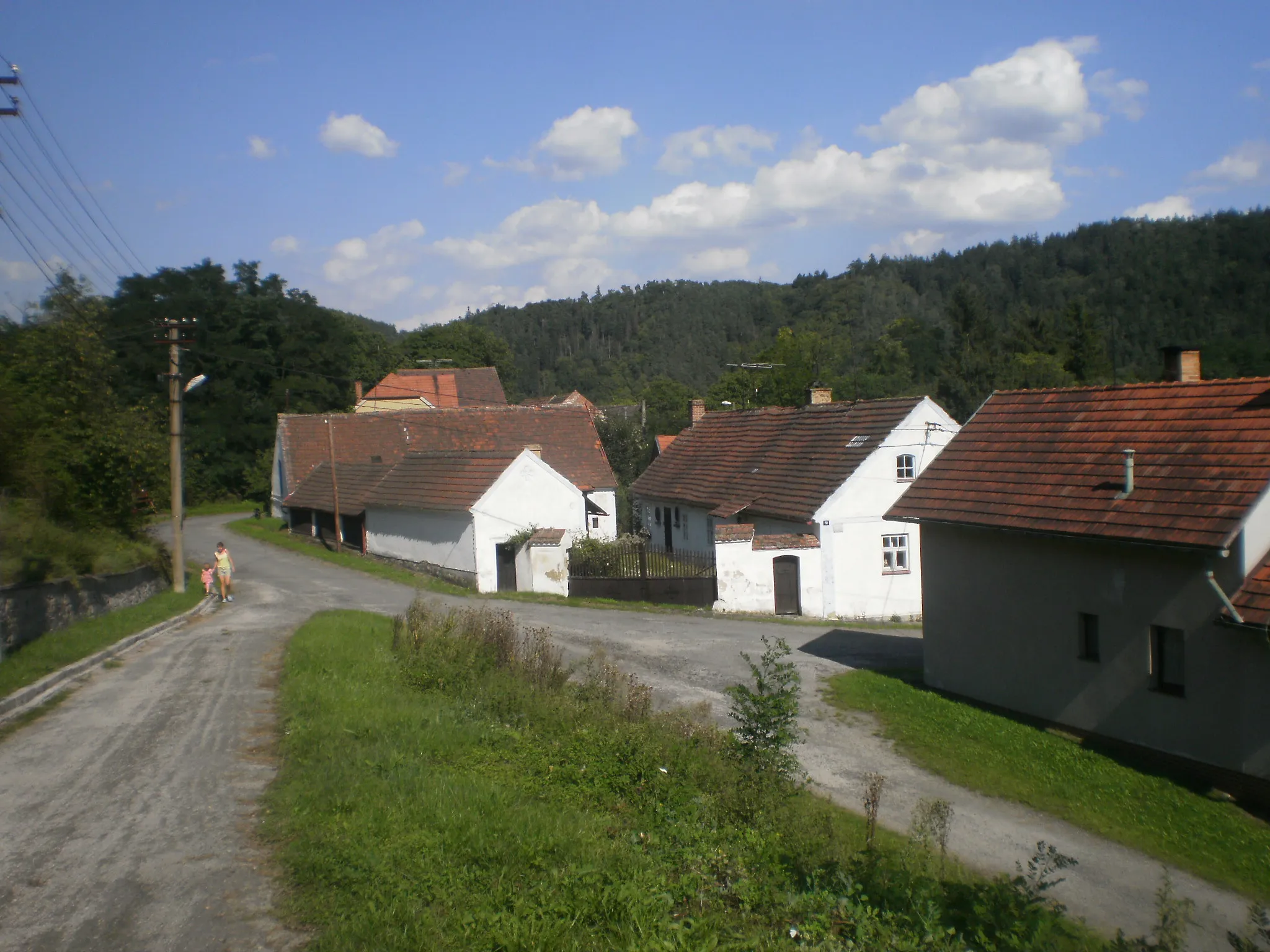 Photo showing: Náves v obci Rakolusky - horní pohled