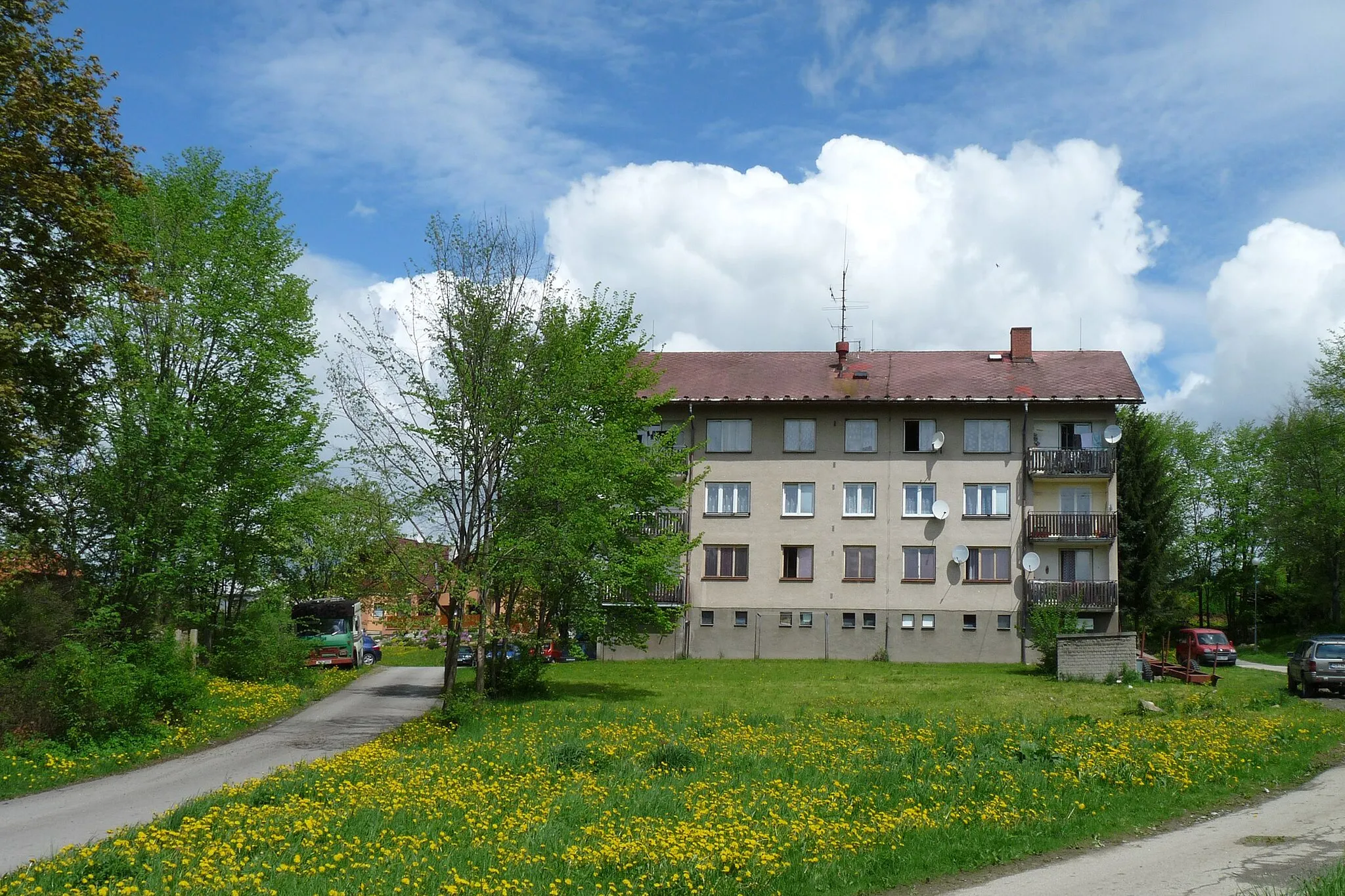 Photo showing: House No 9 in the village of Slavkov, Český Krumlov District, South Bohemian Region, Czech Republic.