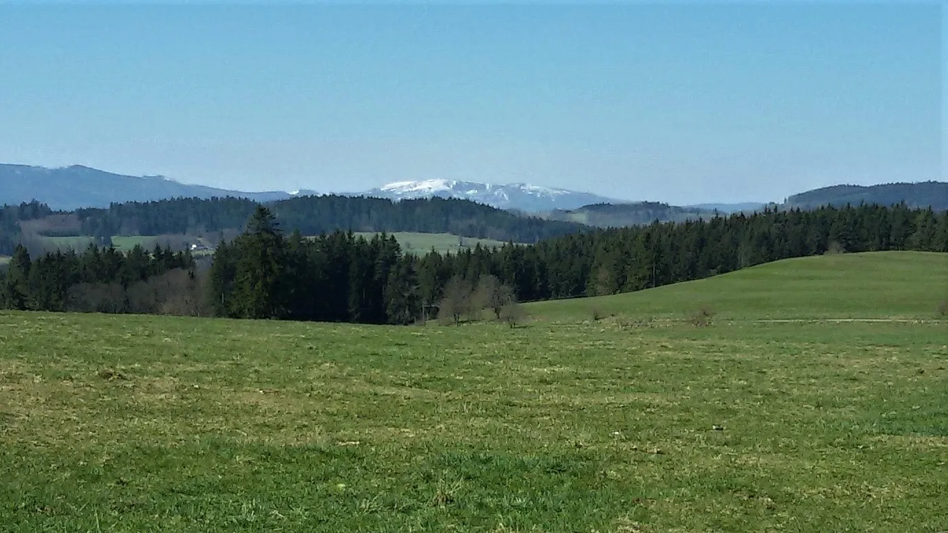 Photo showing: Knížecí stolec (1236) mountain. View from southeast. Český Krumlov District, South Bohemian Region, Czechia.