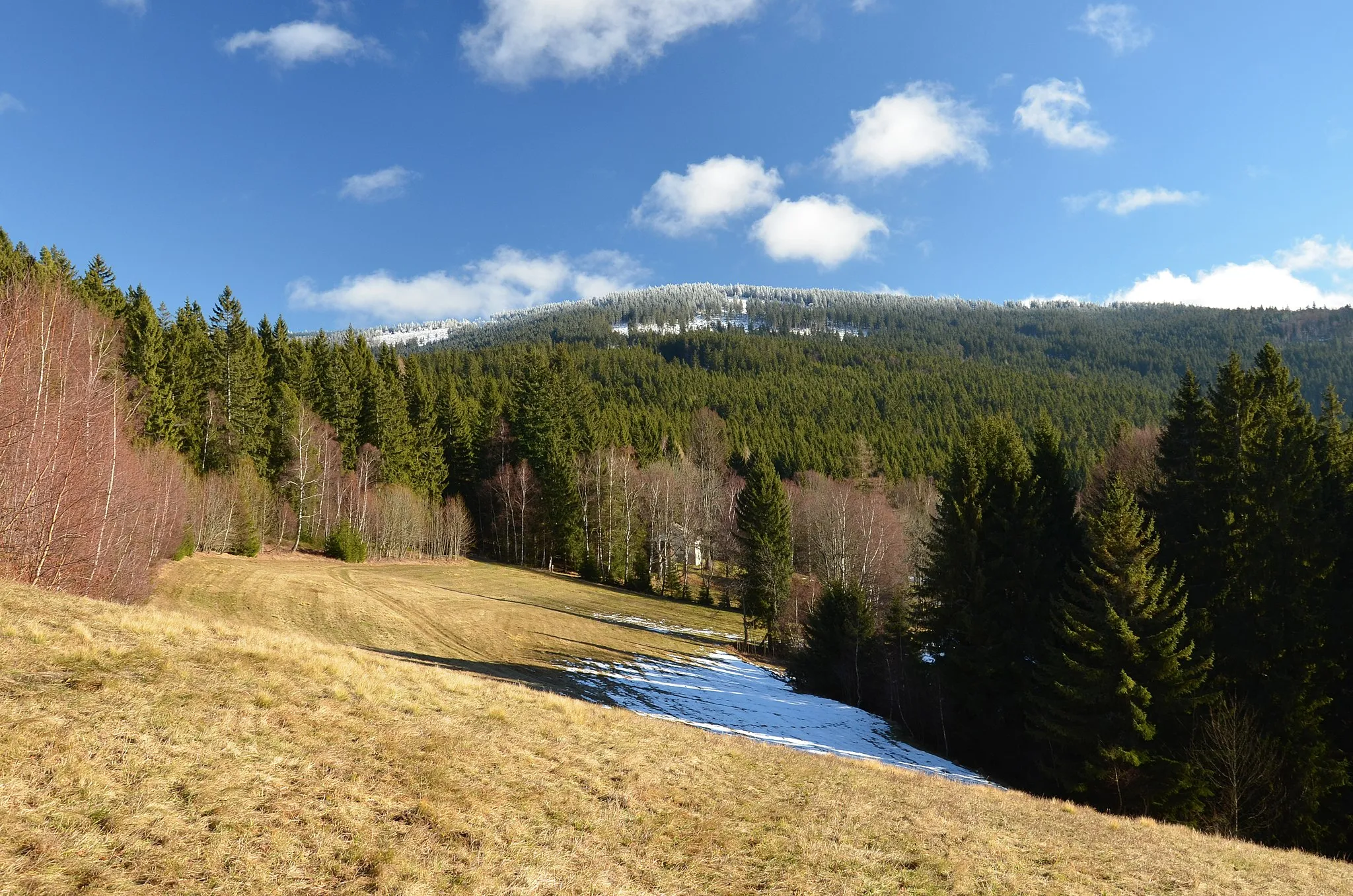 Photo showing: Mountain Můstek (1234 m), Šumava