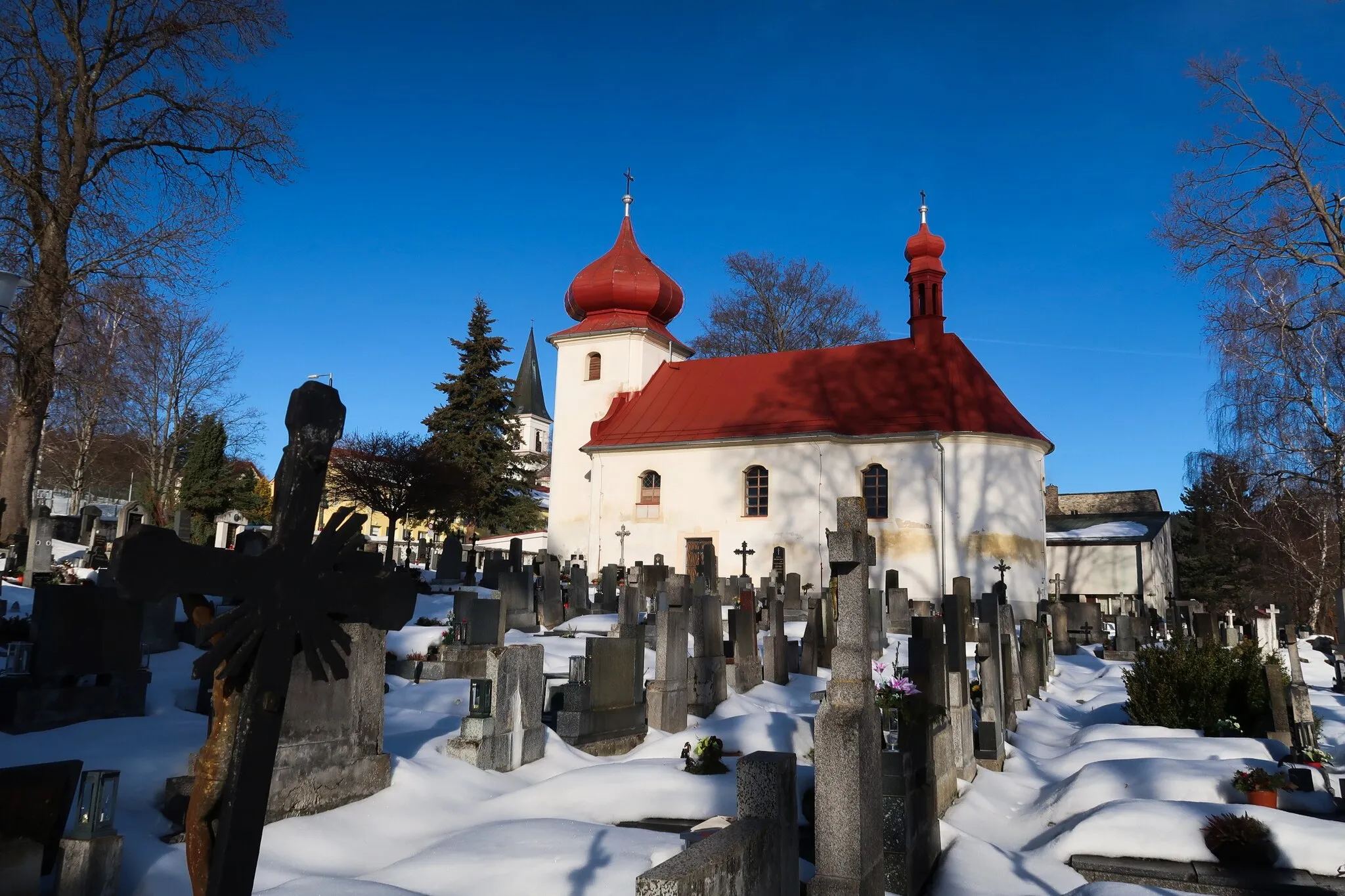 Photo showing: Stachy, hřbitovní kostel Panny Marie Bolestné