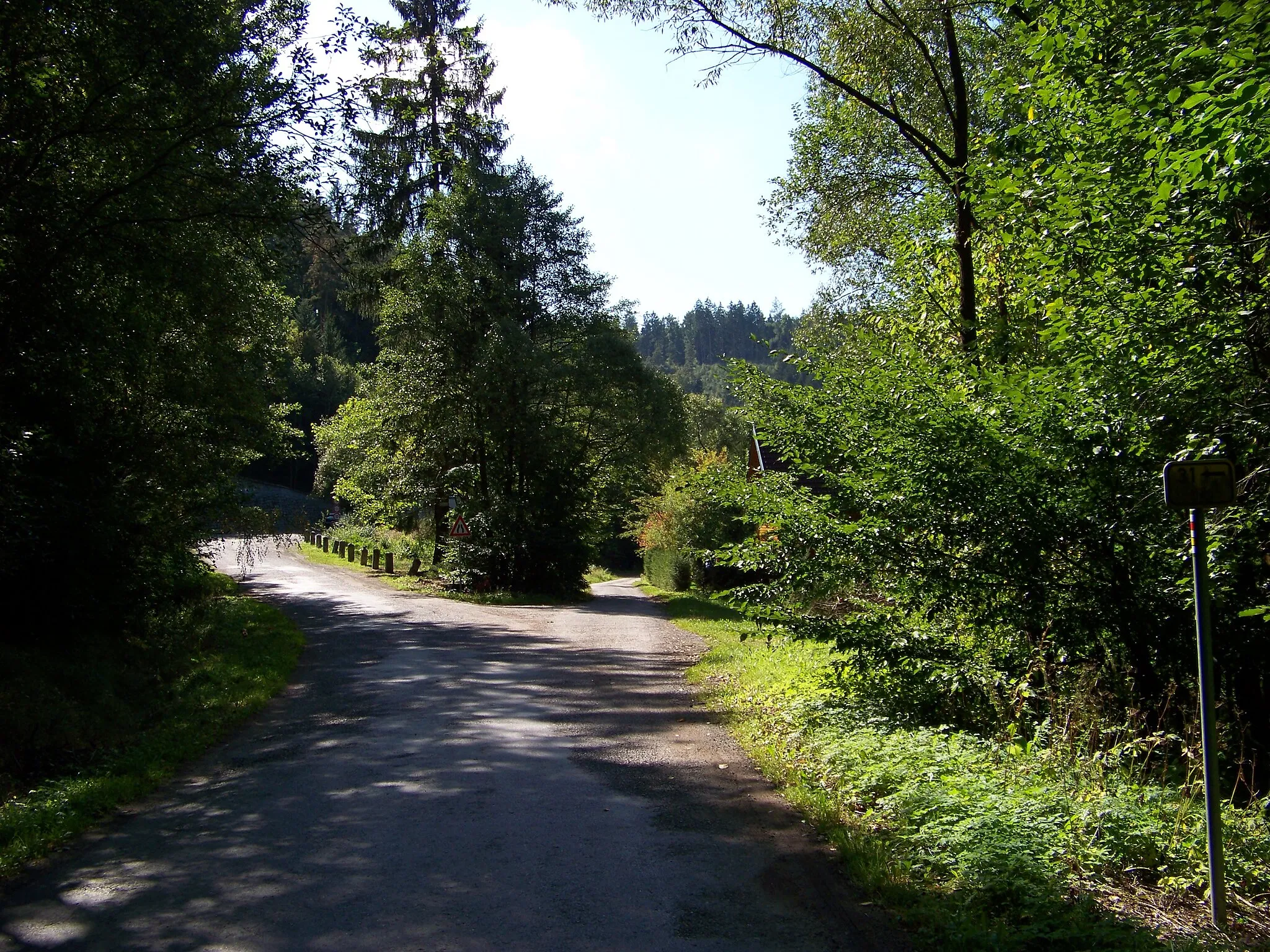 Photo showing: Malšice-Dobřejice, Tábor District, South Bohemian Region, the Czech Republic. Near the Stádlec chain bridge.
