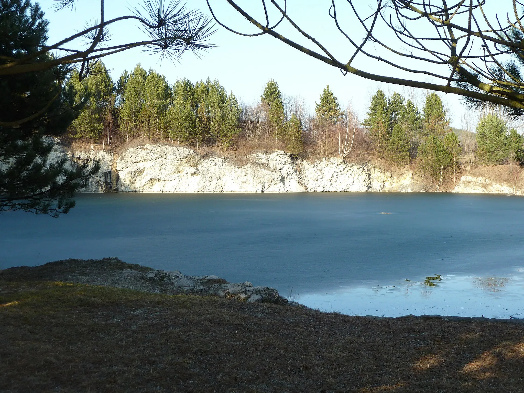 Photo showing: Nature monument Jasenice (Moravia, Czech Republic). It is flooded limestone quarry with precious fauna.