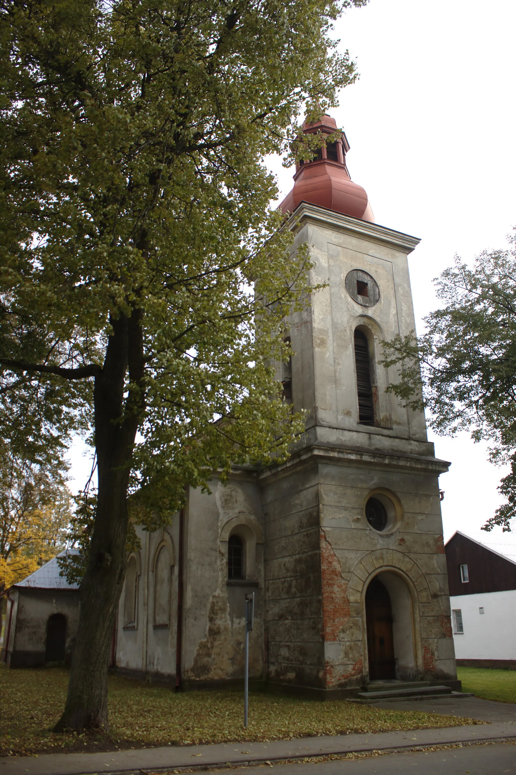 Photo showing: A church in the village of Křišťanovice, Moravian-Silesian Region, CZ