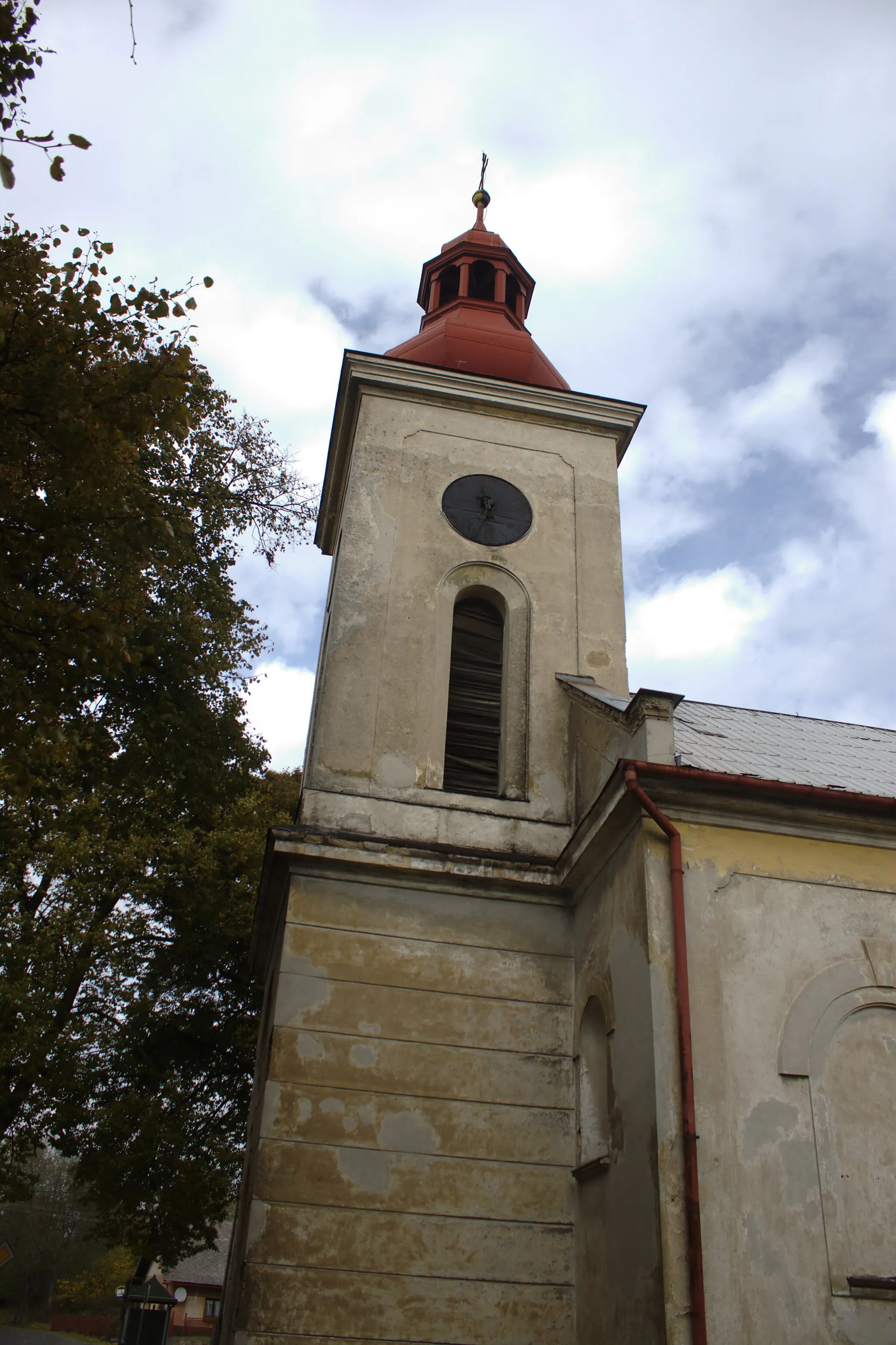 Photo showing: A church in the village of Křišťanovice, Moravian-Silesian Region, CZ