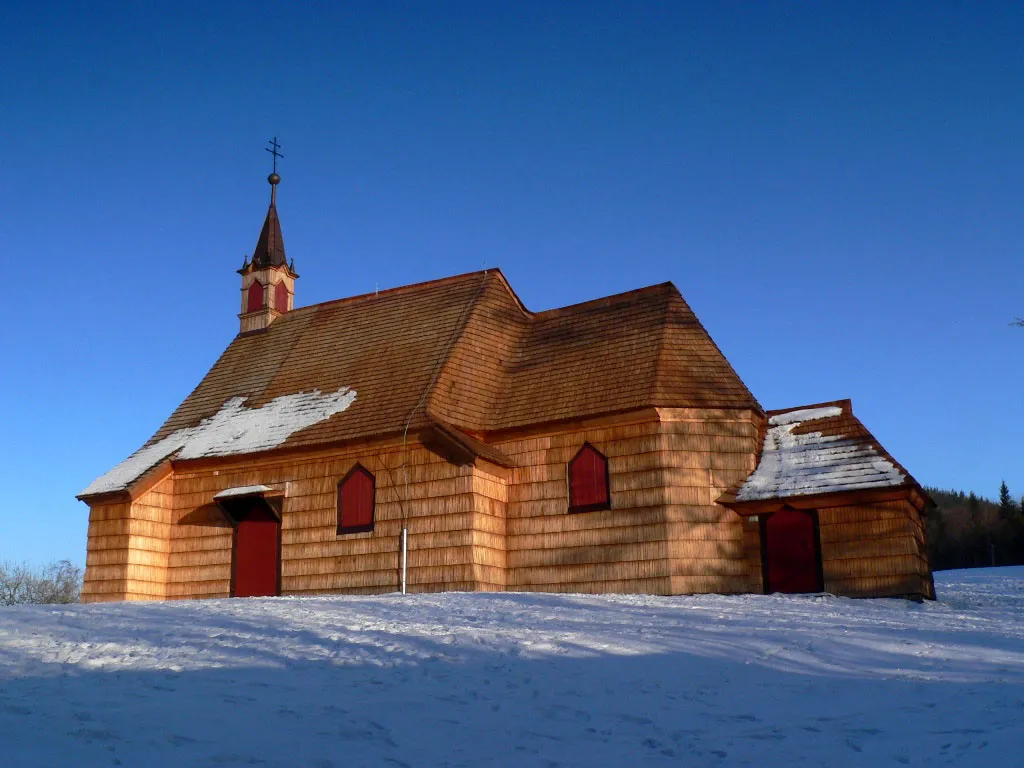 Photo showing: Saint Anthony of Padua Church on the Malá Prašivá (Praszywa) mountain, Moravian-Silesian Beskids, Czech Republic.