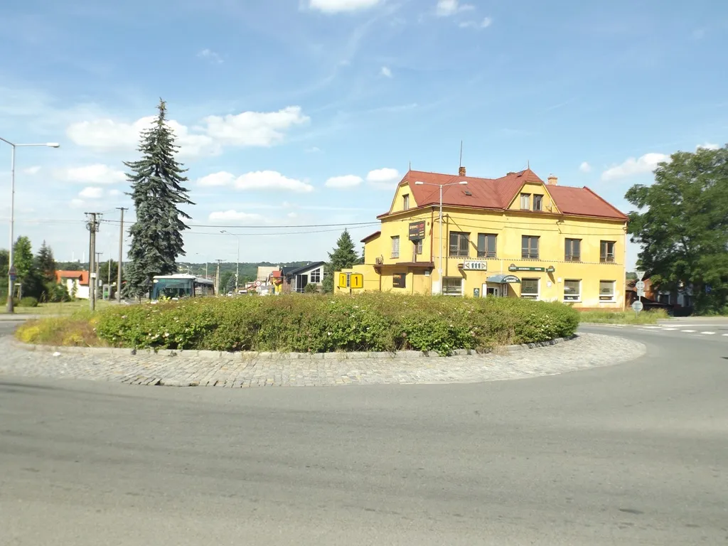 Photo showing: The part of Orlová city, Czechia - main street