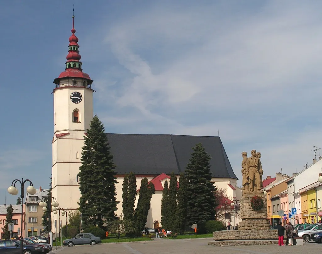 Photo showing: St. Nicolas church in Bílovec, Czech Republic.