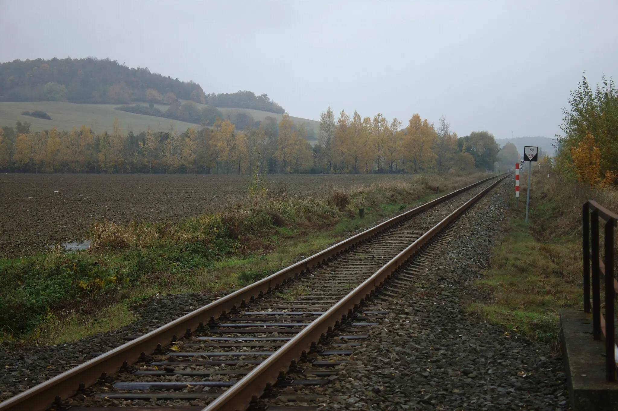 Photo showing: Railway line no. 292 near Rudíkovy, Moravian-Silesian Region, CZ