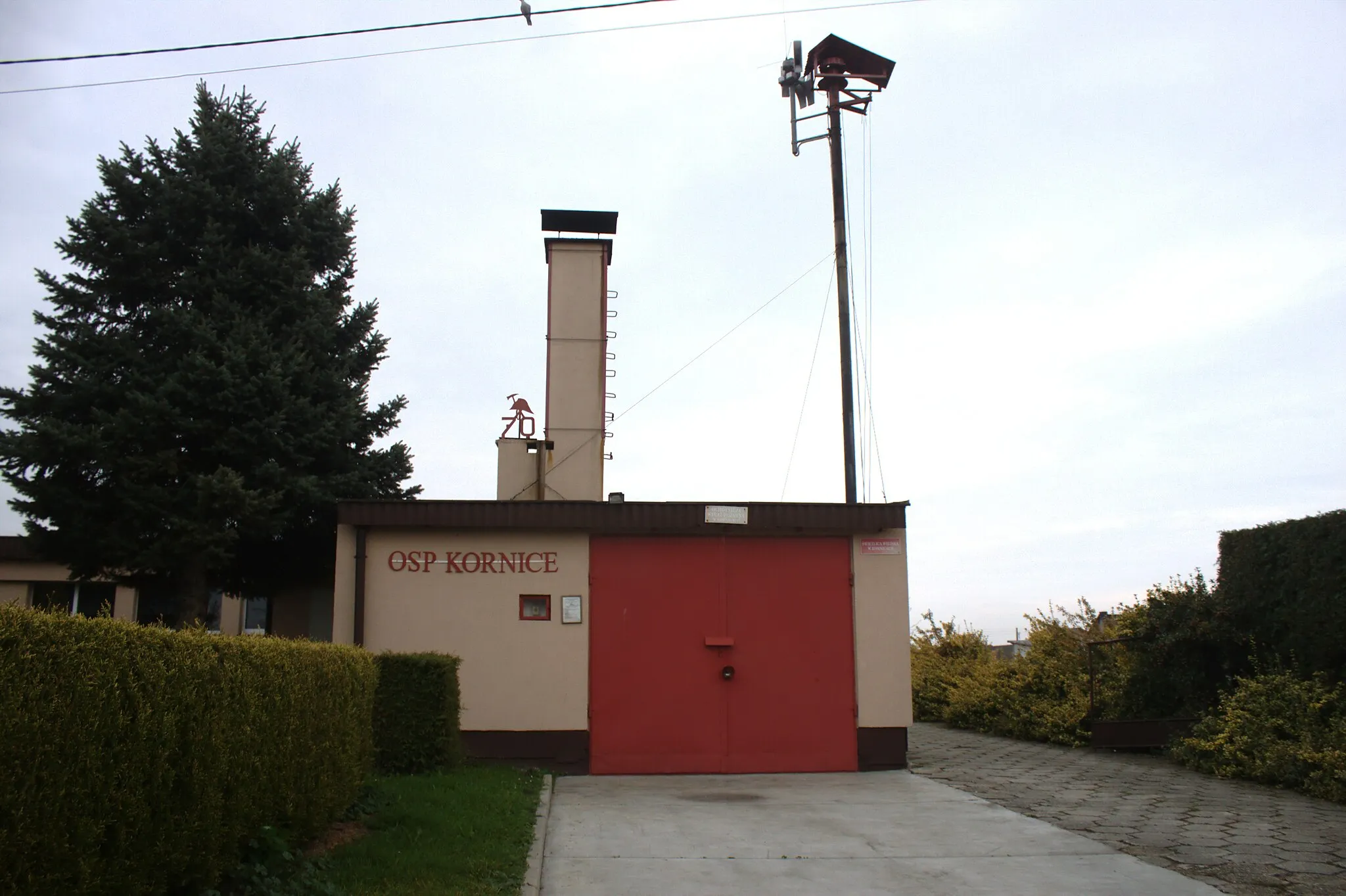 Photo showing: A fire station in the village of Kornice, Silesian Voivodeship, PL